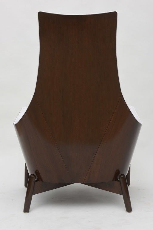 Danish Modern Dark Walnut Lounge Chair, Ib Kofod Larsen For Sale 1
