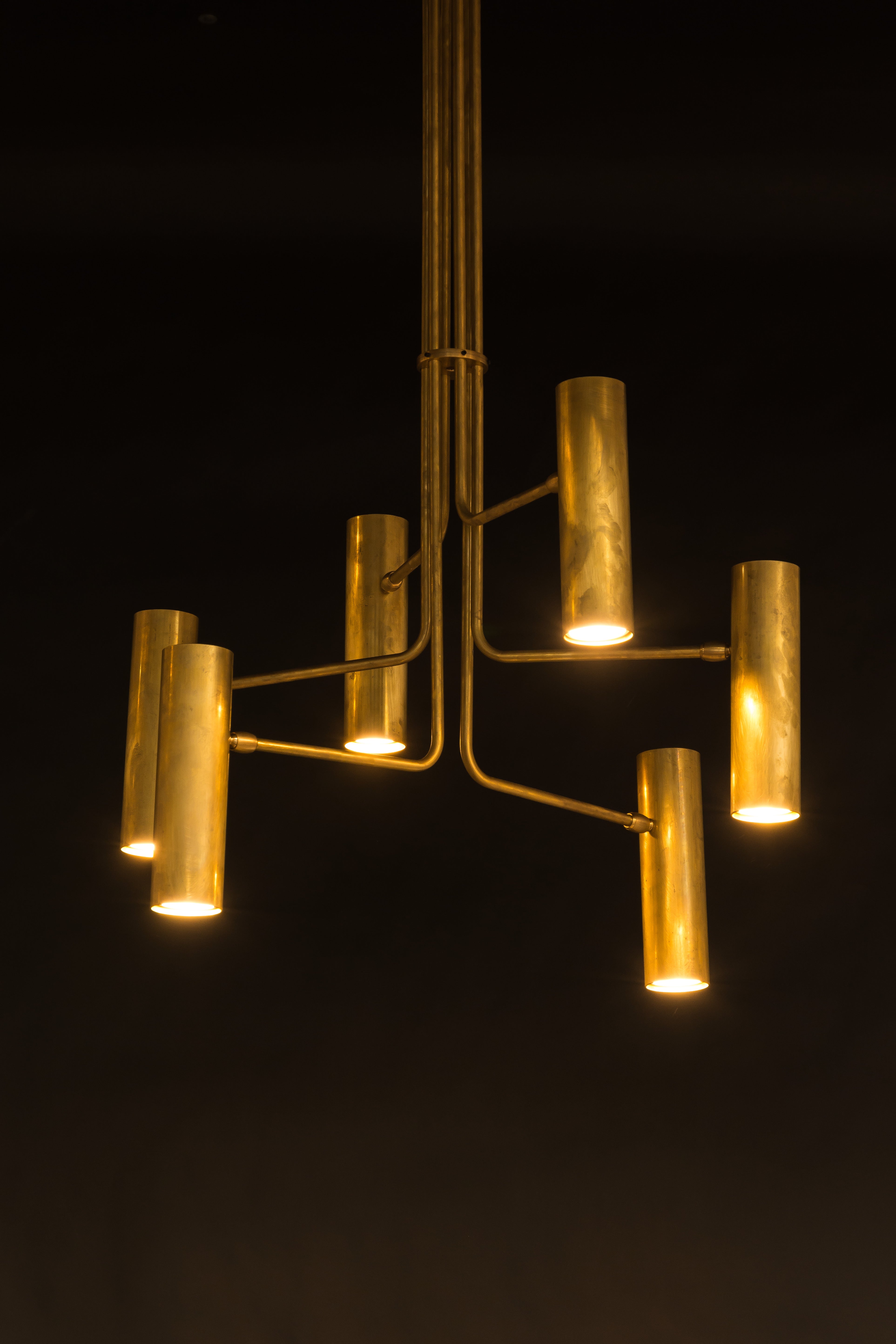 BUKÈ S6 - solid brass ceiling lamp For Sale