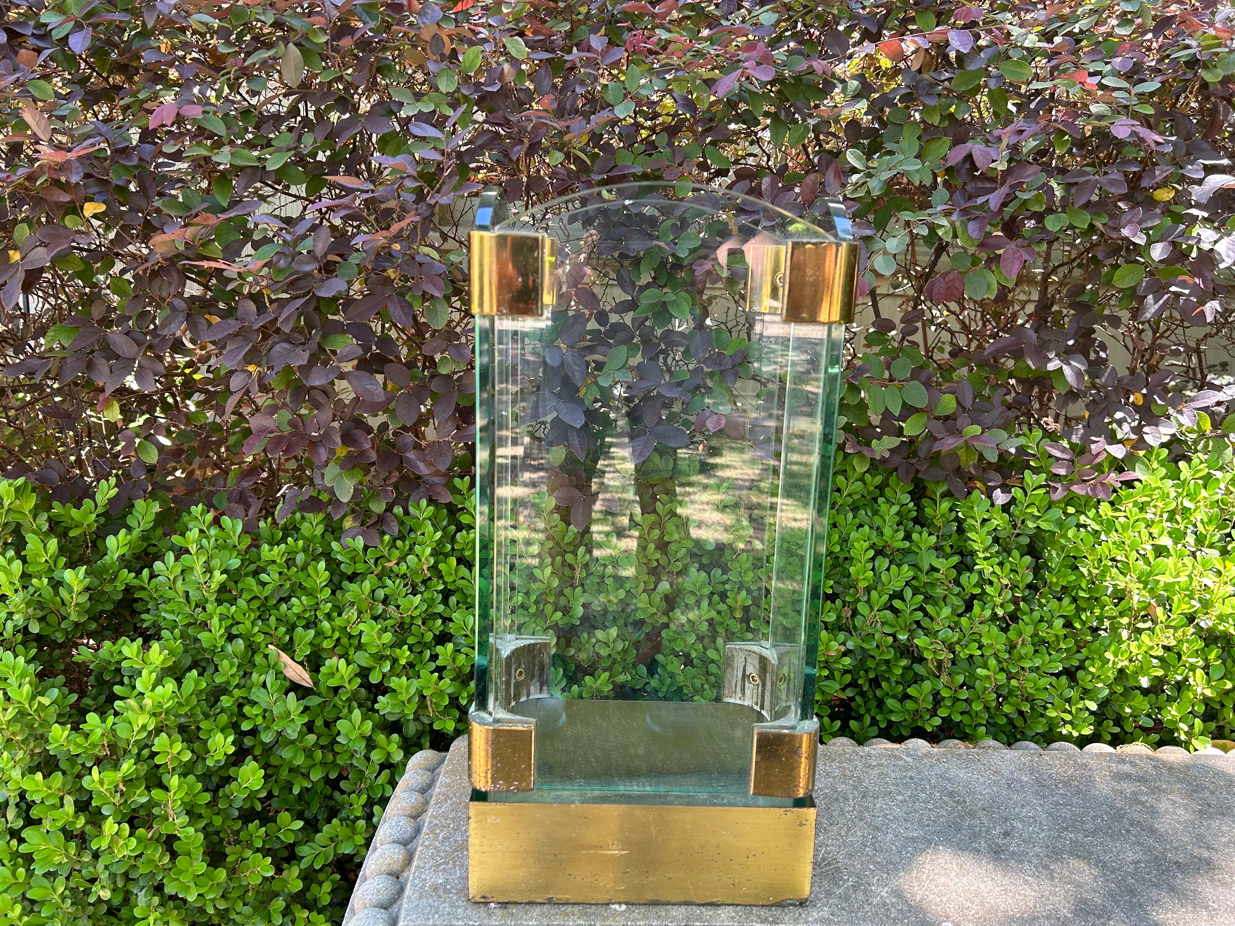 Italian Modern Brass And Glass Umbrella Stand For Sale 8