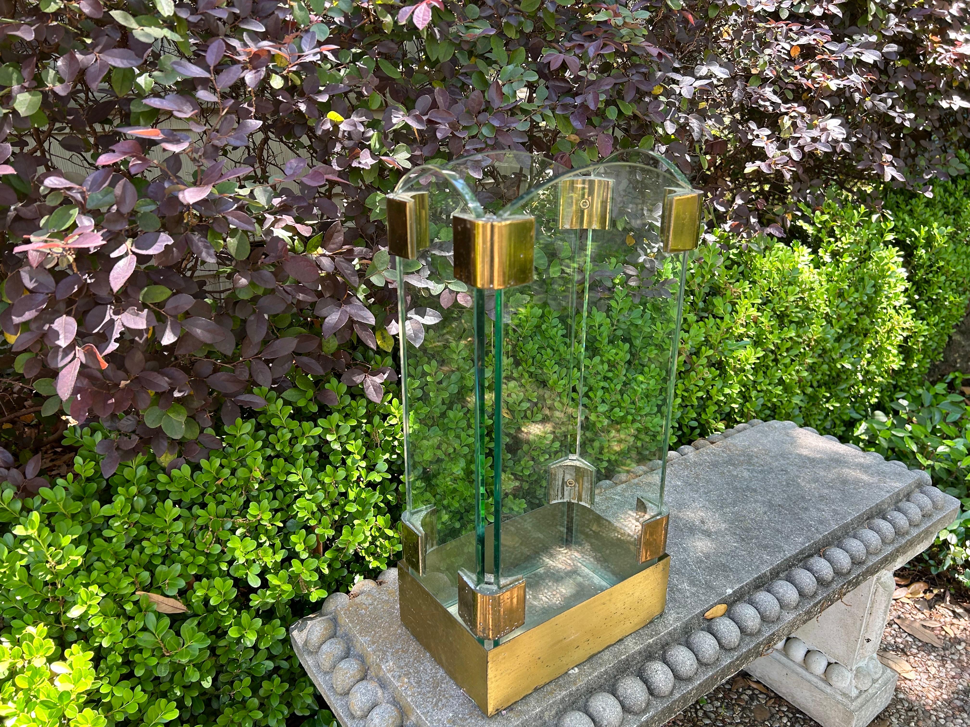 Italian Modern Brass And Glass Umbrella Stand For Sale 13