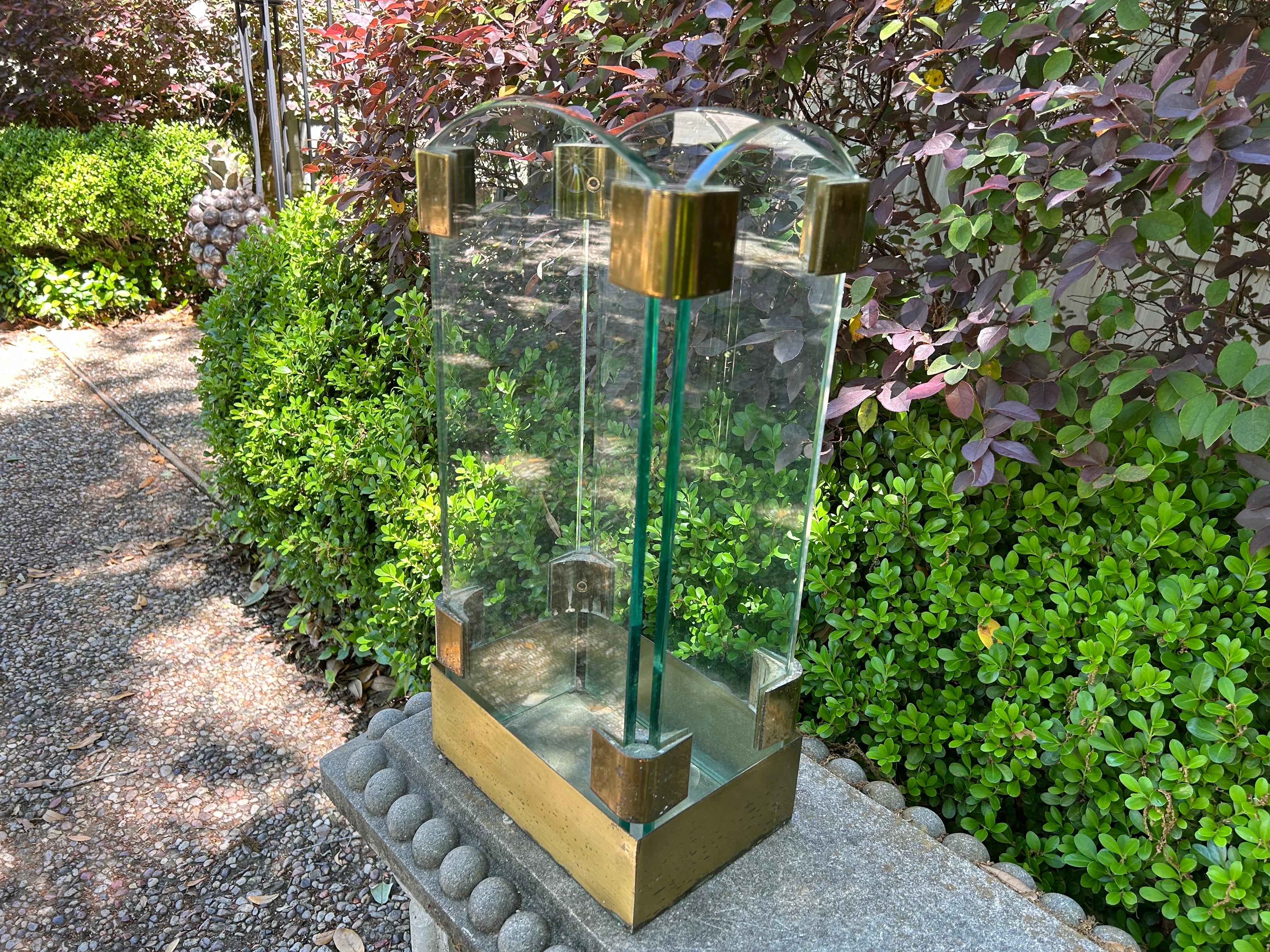 Italian Modern Brass And Glass Umbrella Stand For Sale 14