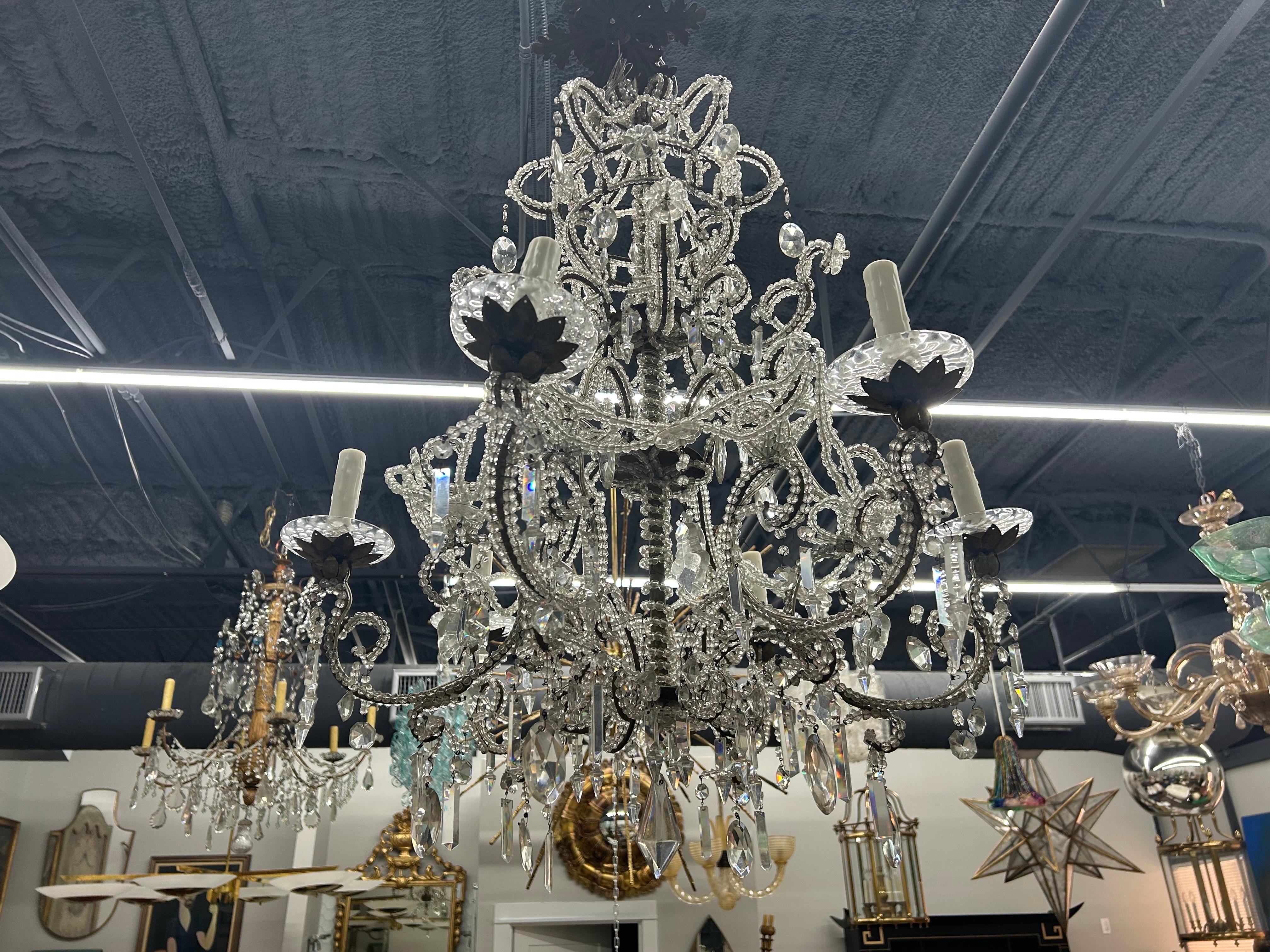 Lampadario in cristallo italiano del XIX secolo in vendita 1