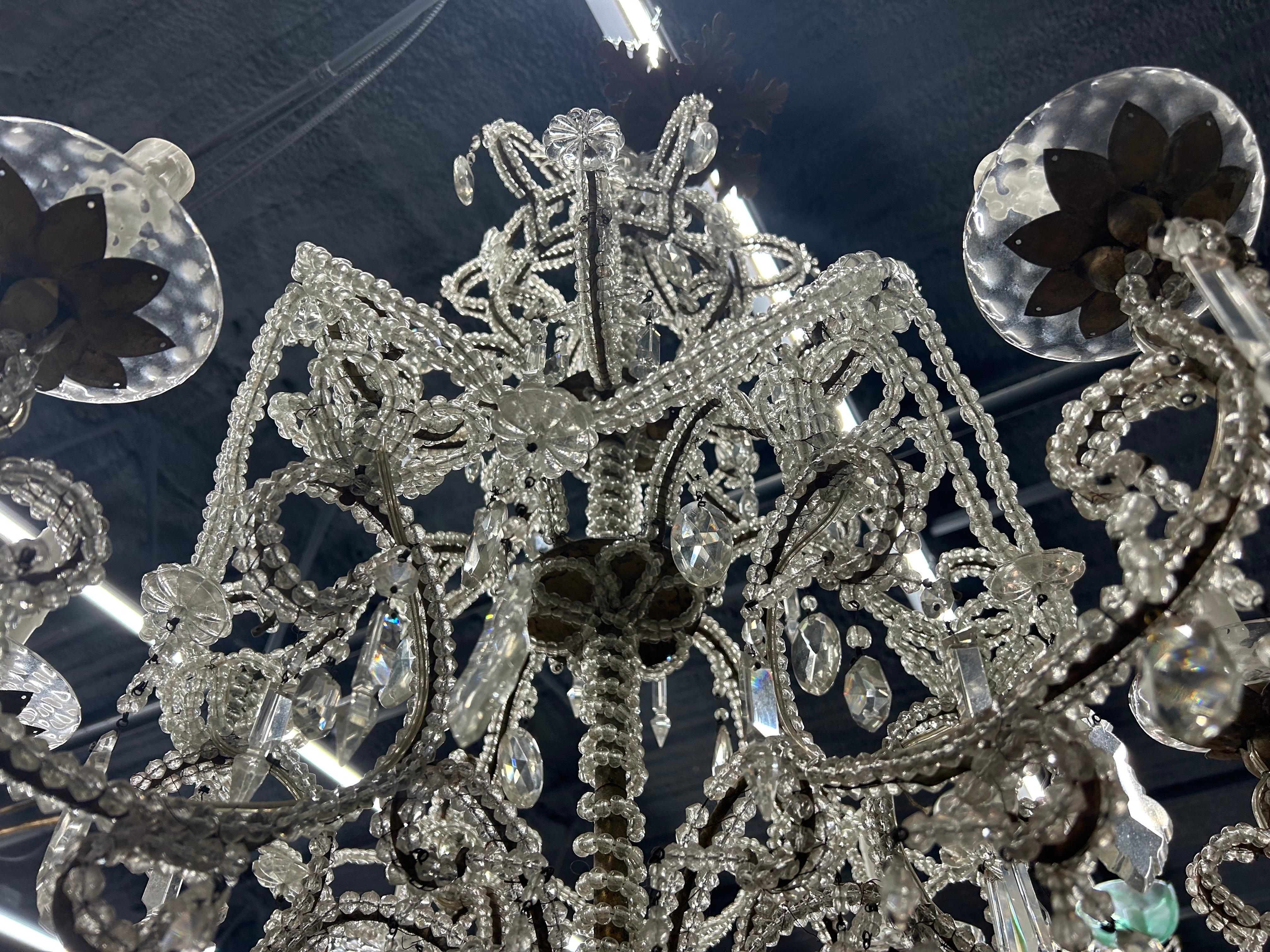 Lampadario in cristallo italiano del XIX secolo in vendita 2