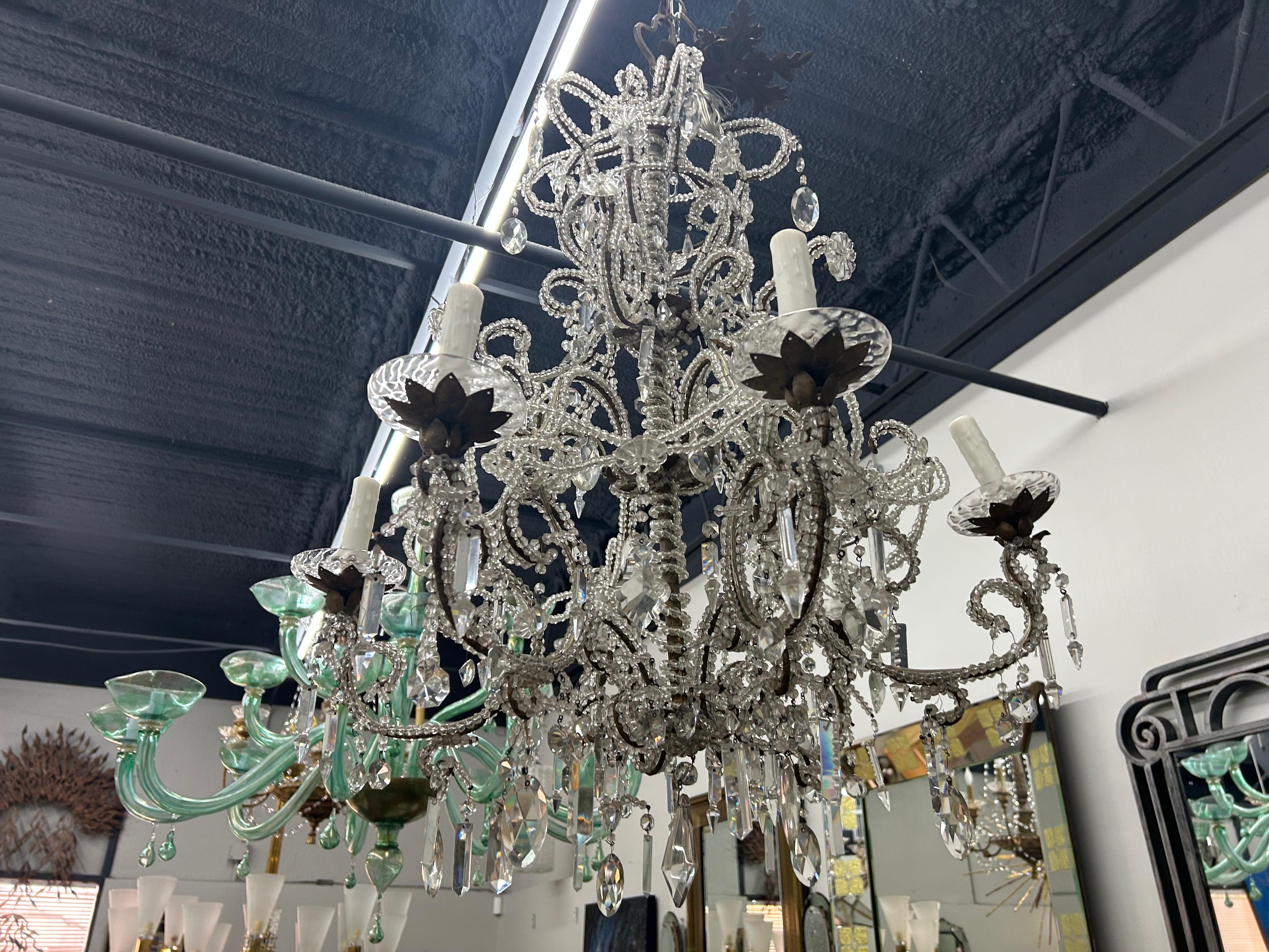 Lampadario in cristallo italiano del XIX secolo in vendita 3