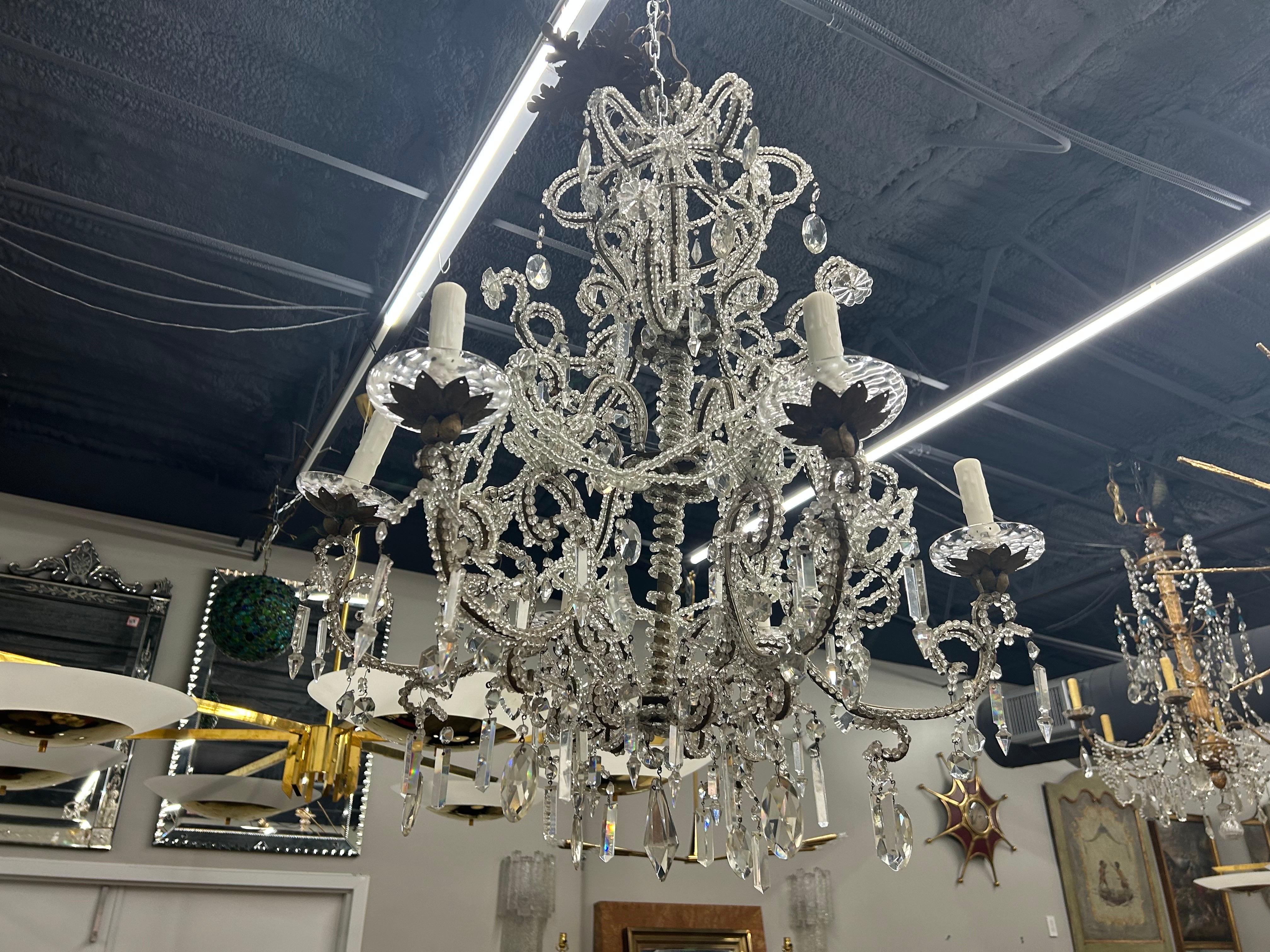 Lampadario in cristallo italiano del XIX secolo in vendita 4