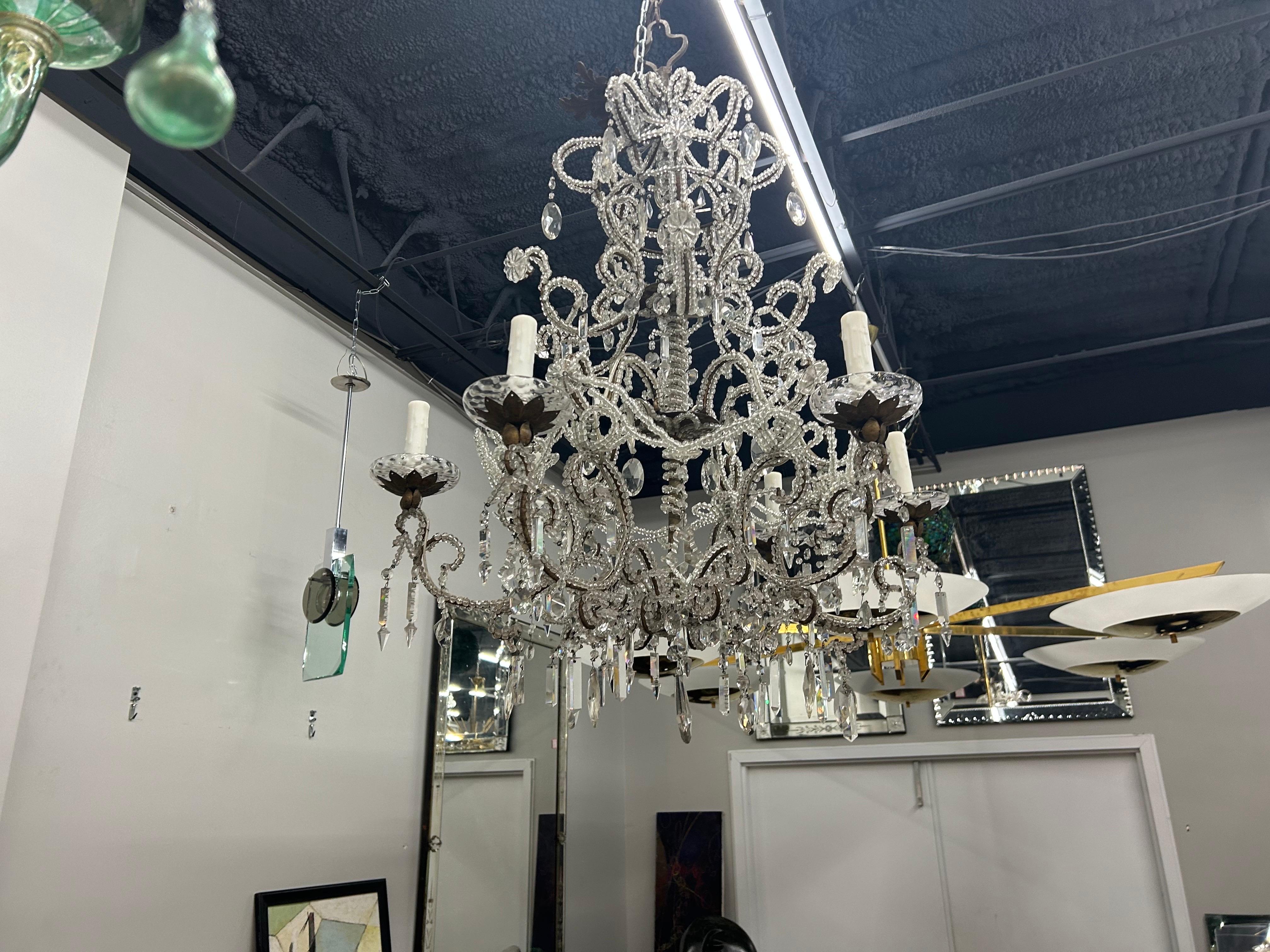 Lampadario in cristallo italiano del XIX secolo in vendita 5