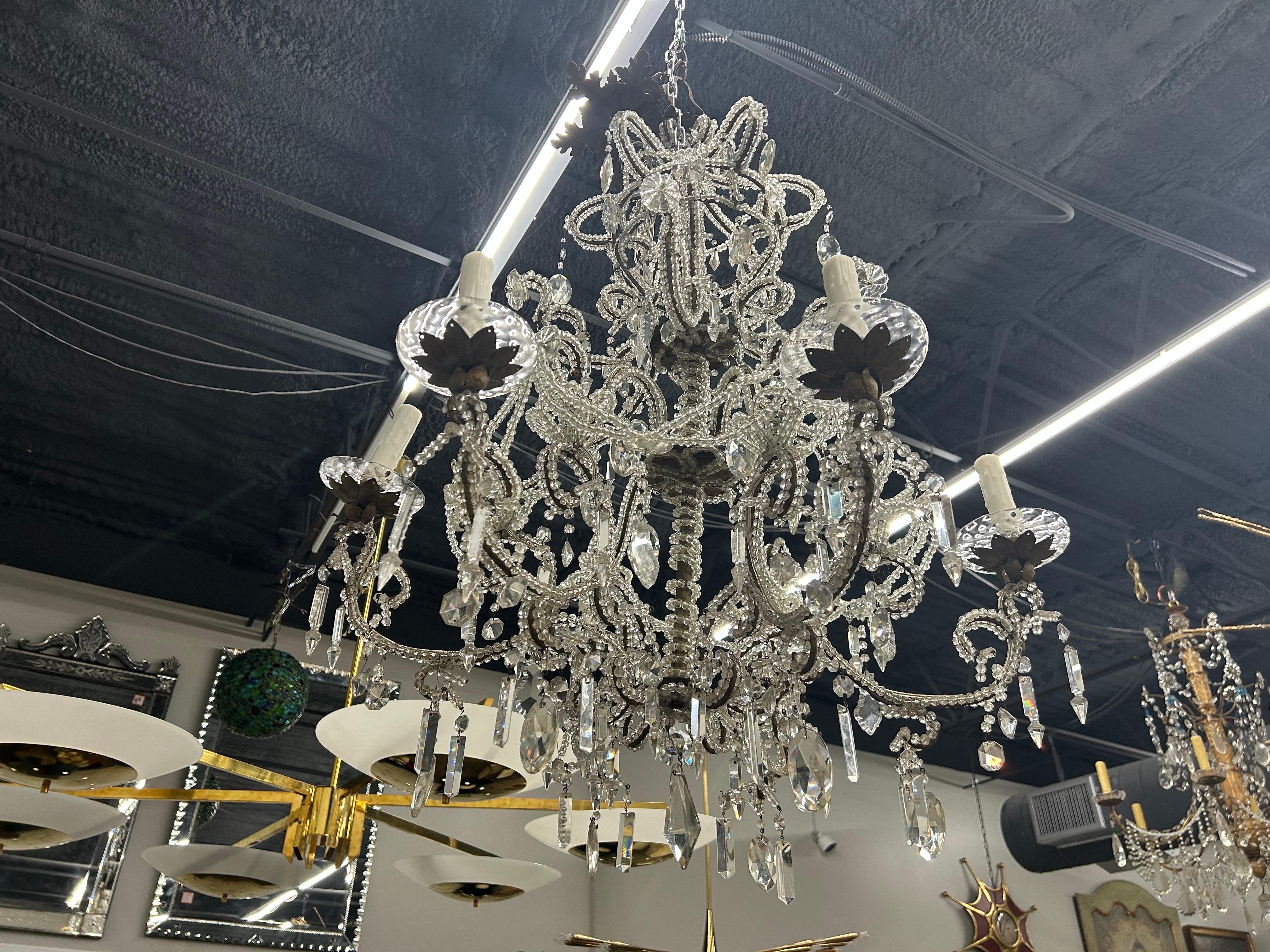 Lampadario in cristallo italiano del XIX secolo in vendita 6