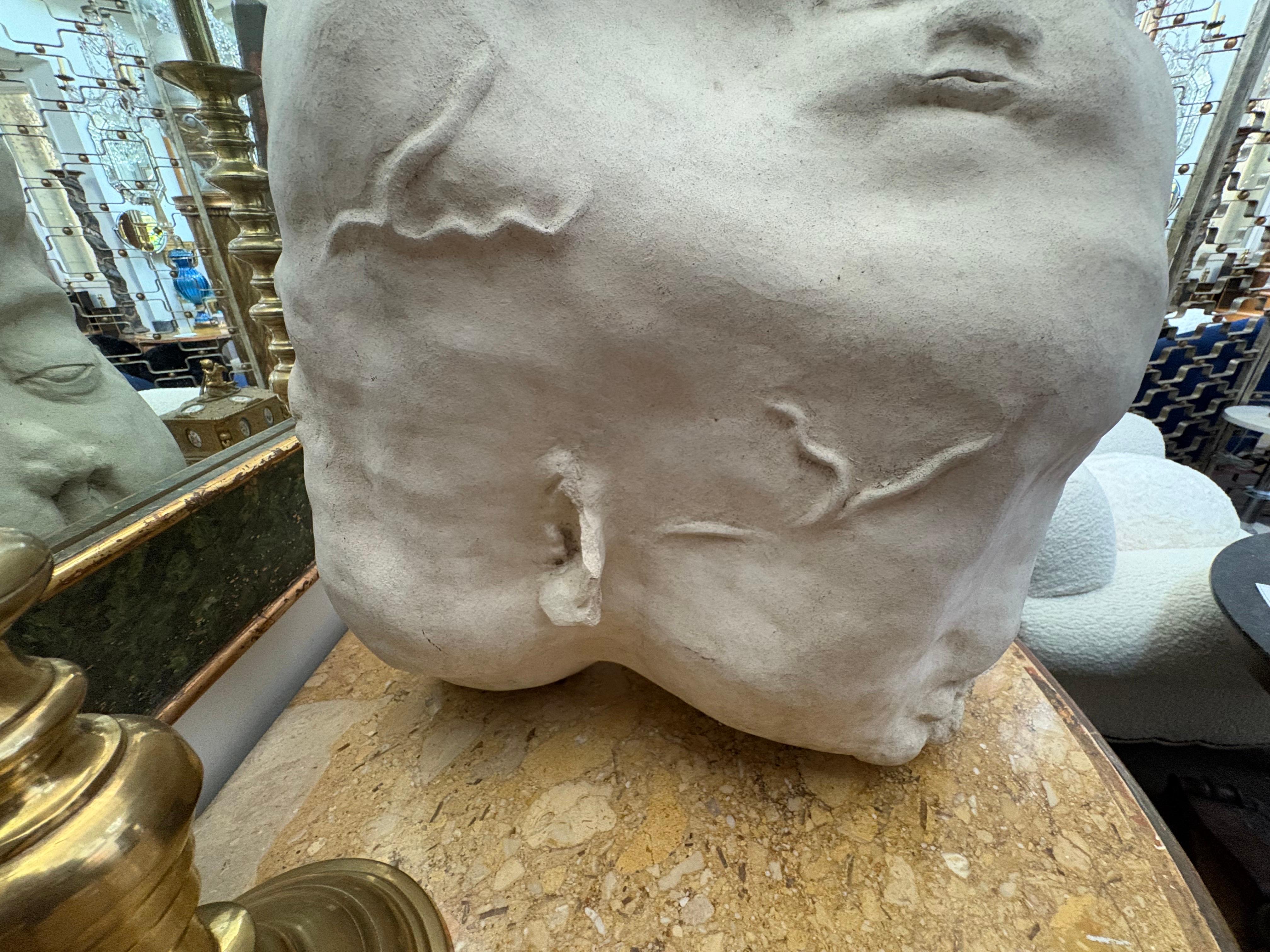 North American Surrealist Ceramic Face Sculpture For Sale
