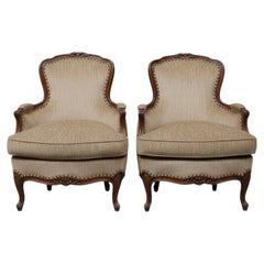 Pair of 19th Century Italian Louis XV Style Bergères