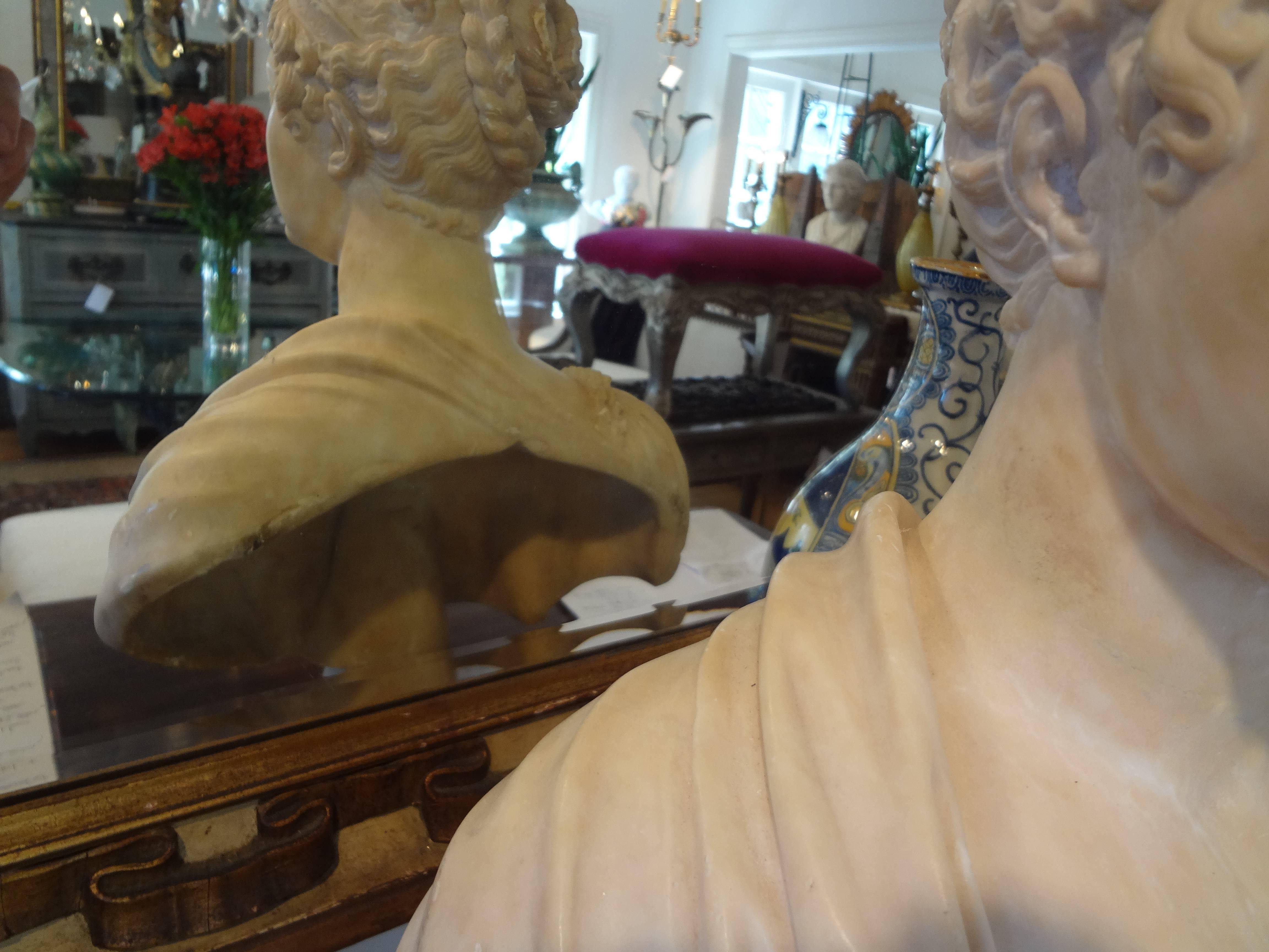 Classical Roman 19th Century Italian Alabaster Bust For Sale