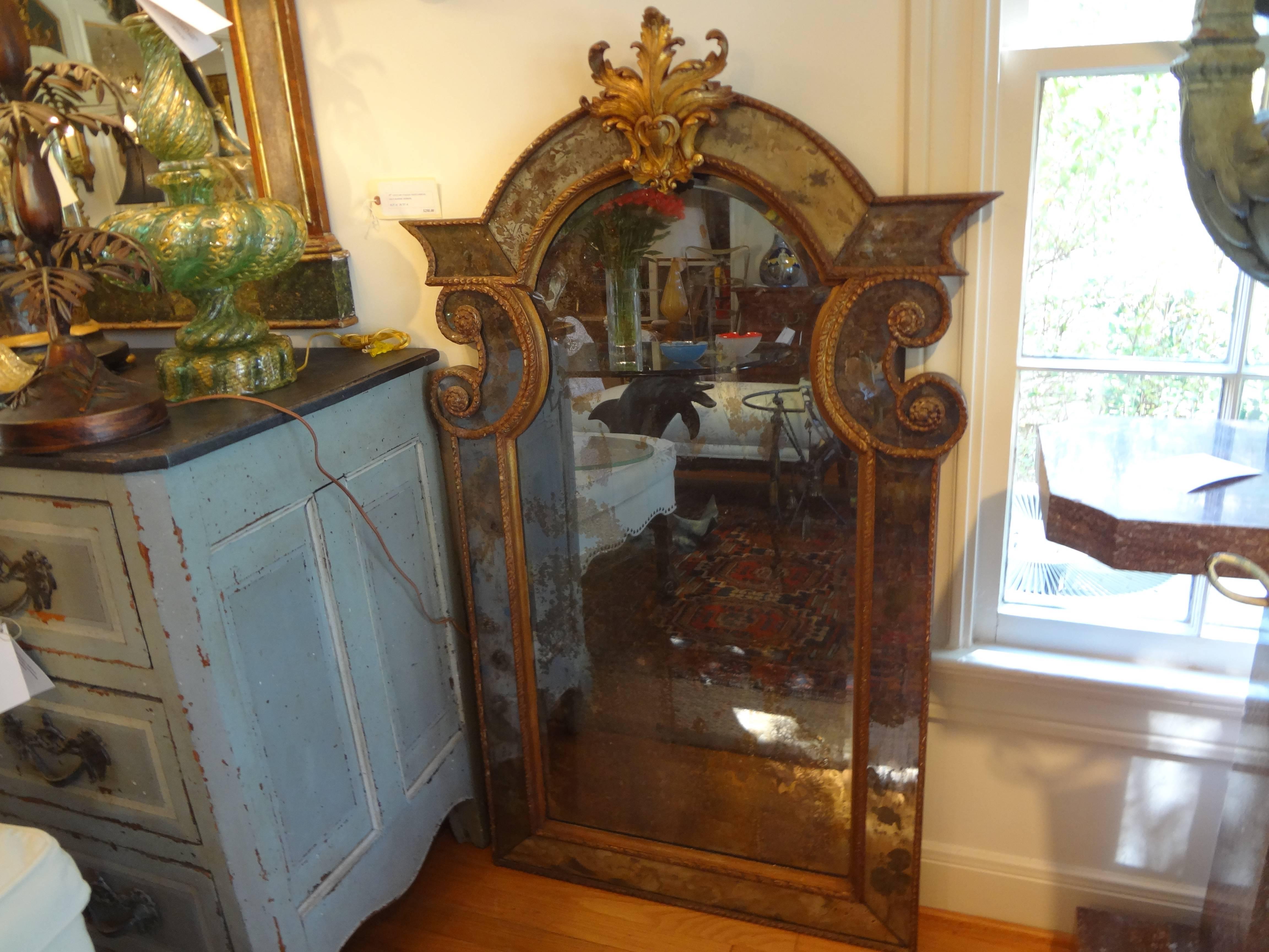 Rare Pair of Antique 19th Century Venetian Giltwood Mirrors 2
