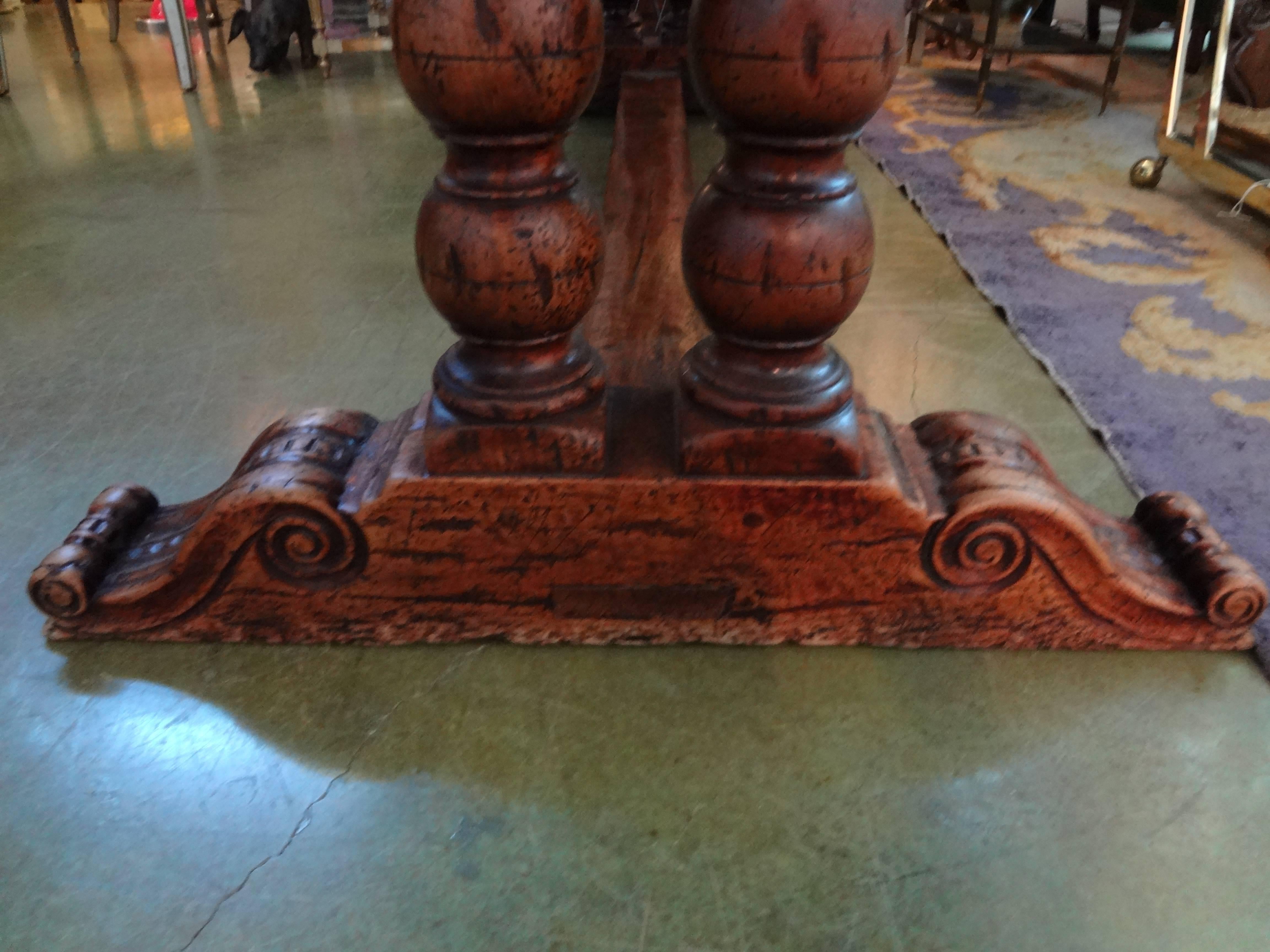 Louis XIV Stunning 19th Century French Walnut Trestle Dining Table  