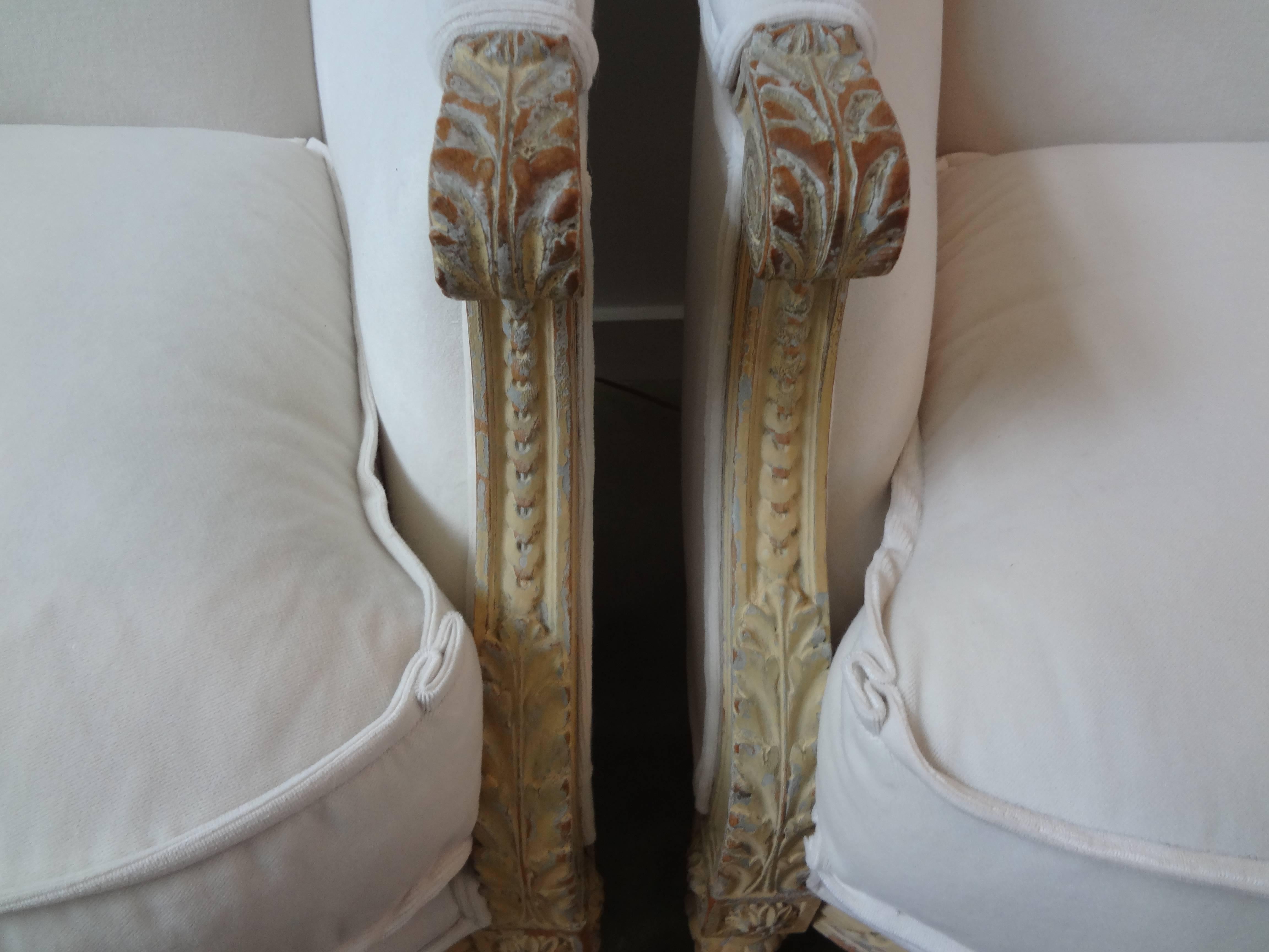 Pair of 19th Century French Louis XVI Style Bergères In Good Condition In Houston, TX