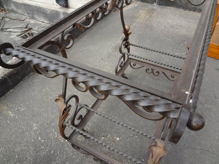 French Wrought Iron Bar Cart with Glass Shelves at 1stdibs