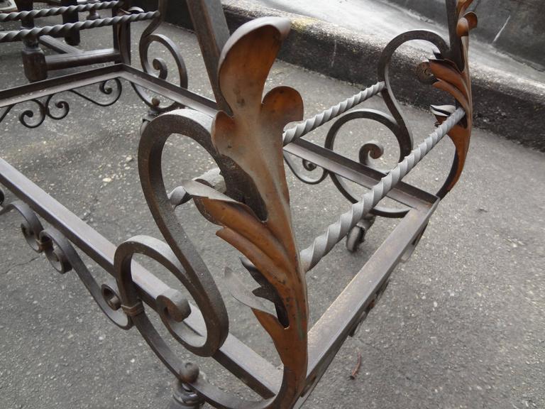 French Wrought Iron Bar Cart with Glass Shelves at 1stdibs