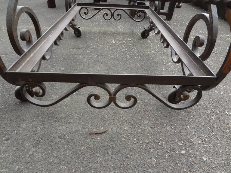 French Wrought Iron Bar Cart with Glass Shelves at 1stdibs