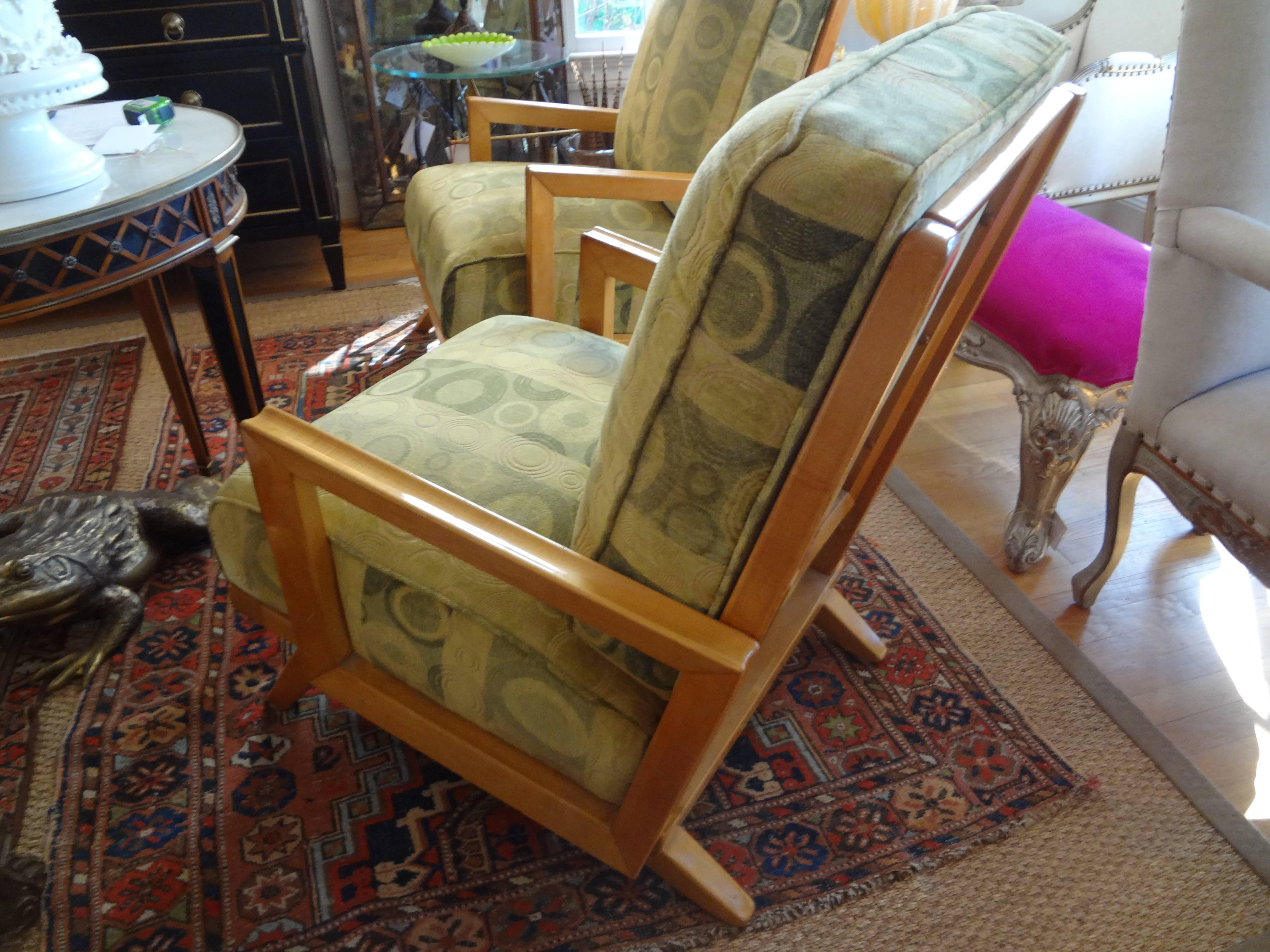 Mid-20th Century Pair Of French André Arbus Style Art Deco Lounge Chairs