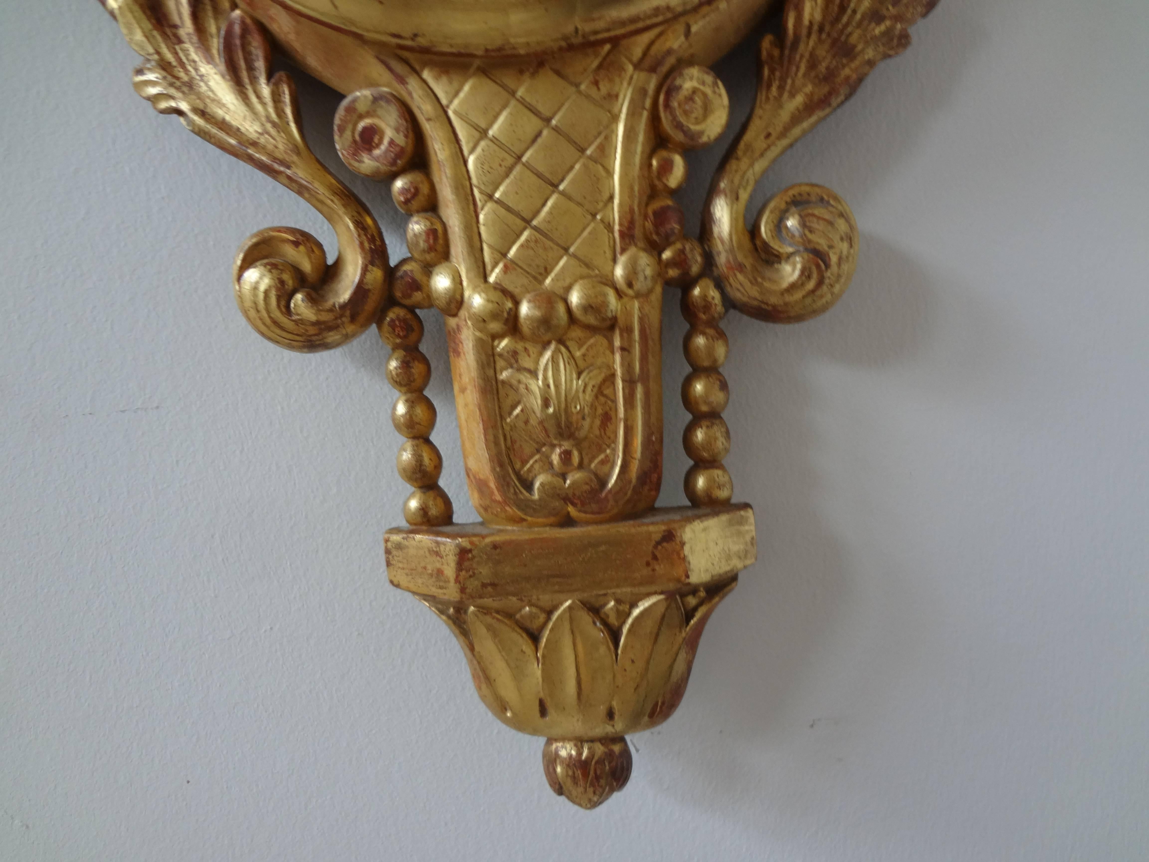 18th Century French Louis XVI Giltwood Barometer For Sale 2