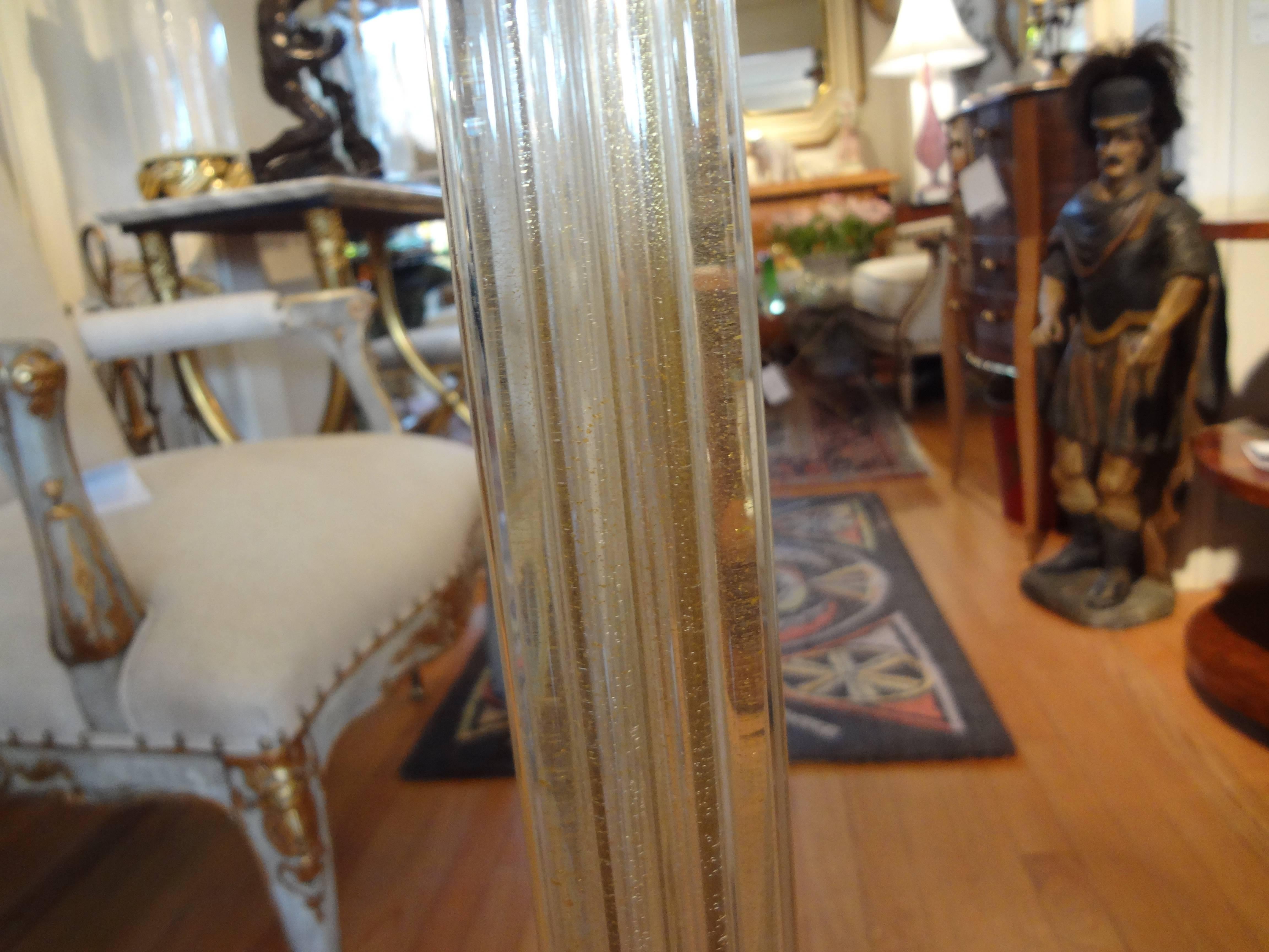 Hollywood Regency  Pair of Barovier Italian Murano Glass Tripod Floor Lamps