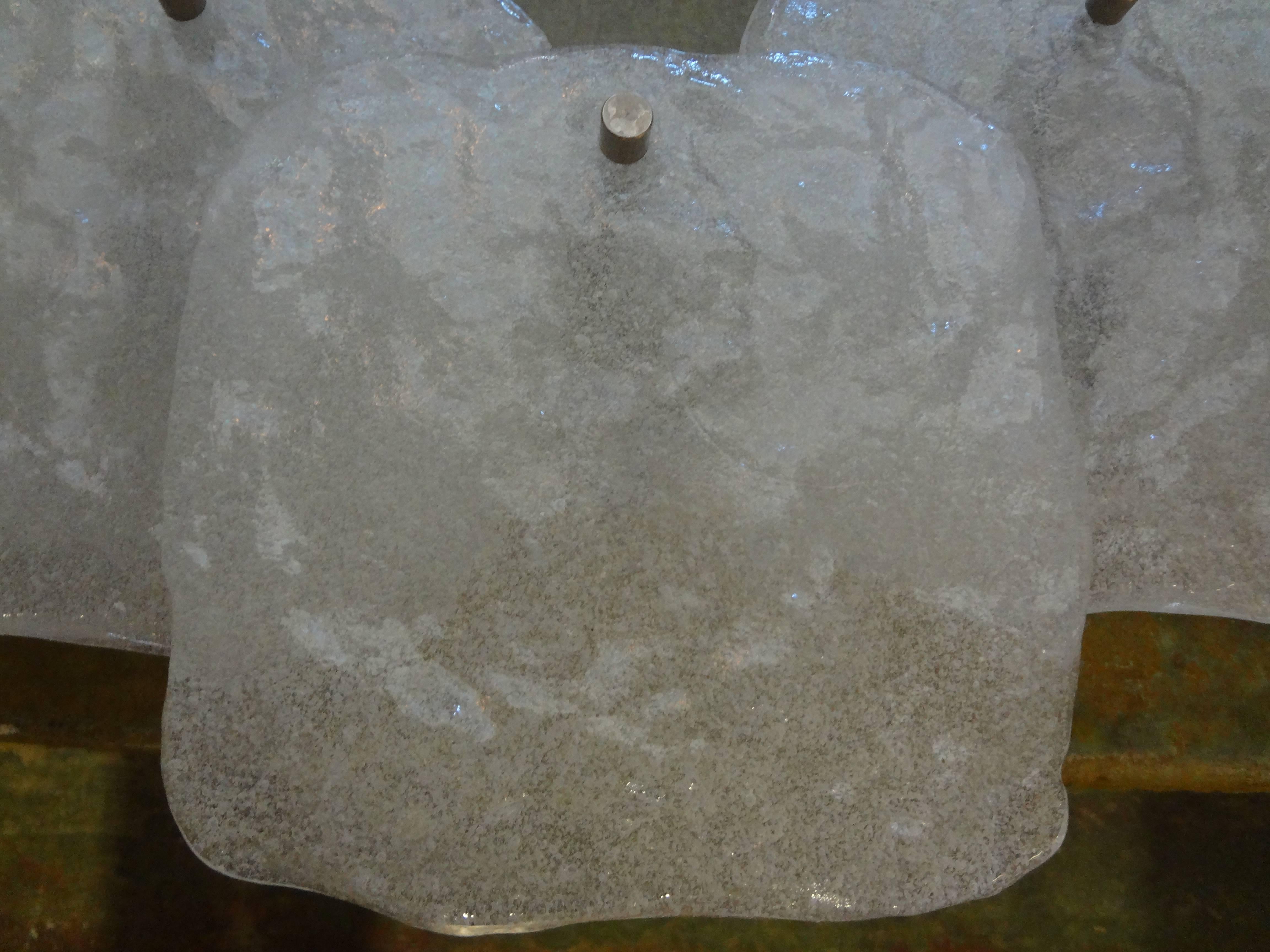 Pair of Mid-Century Modern Kalmar Glass Sconces In Good Condition For Sale In Houston, TX
