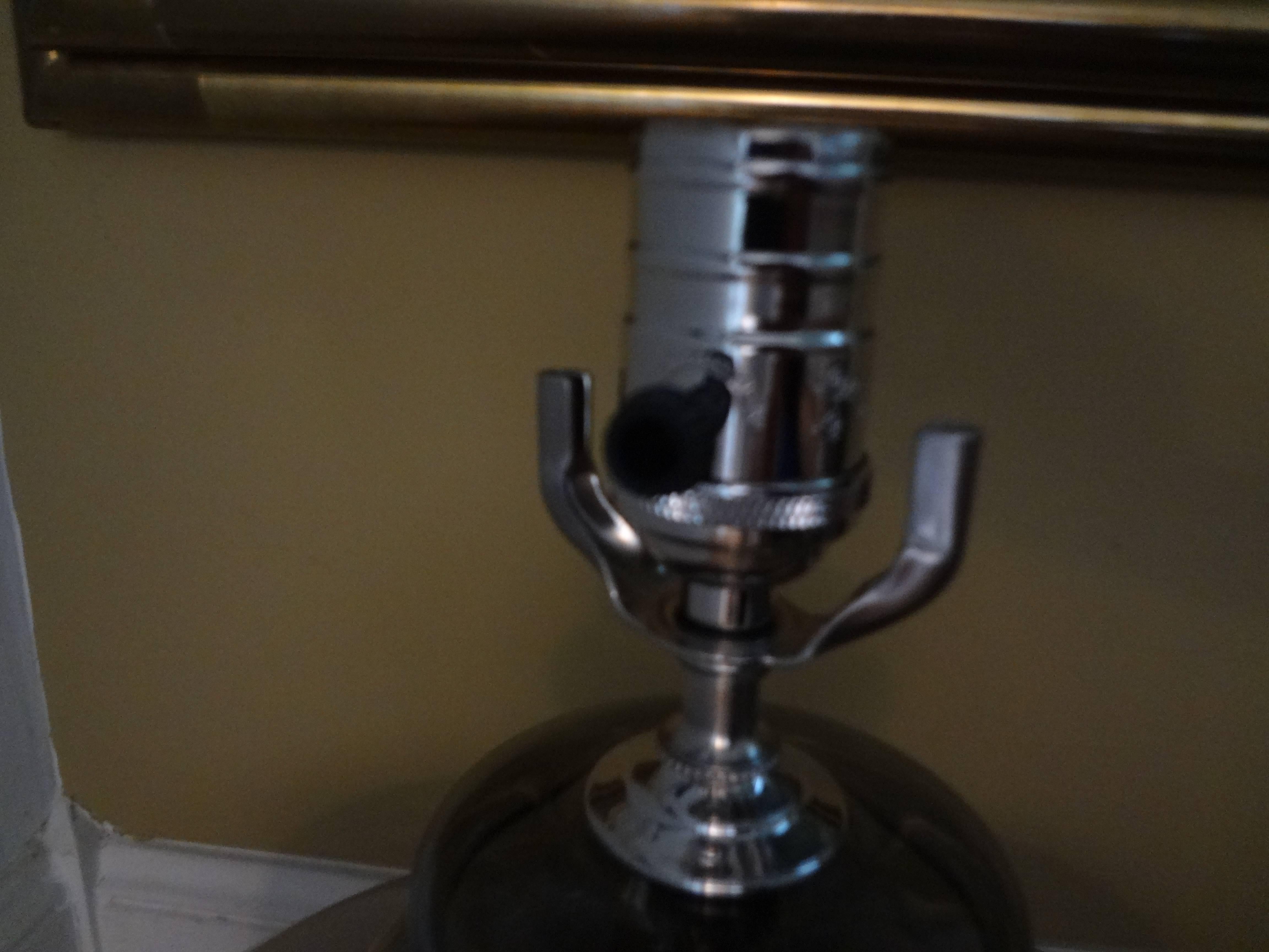 Pair of Italian Mid-Century Modern Smoked Glass Lamps 1