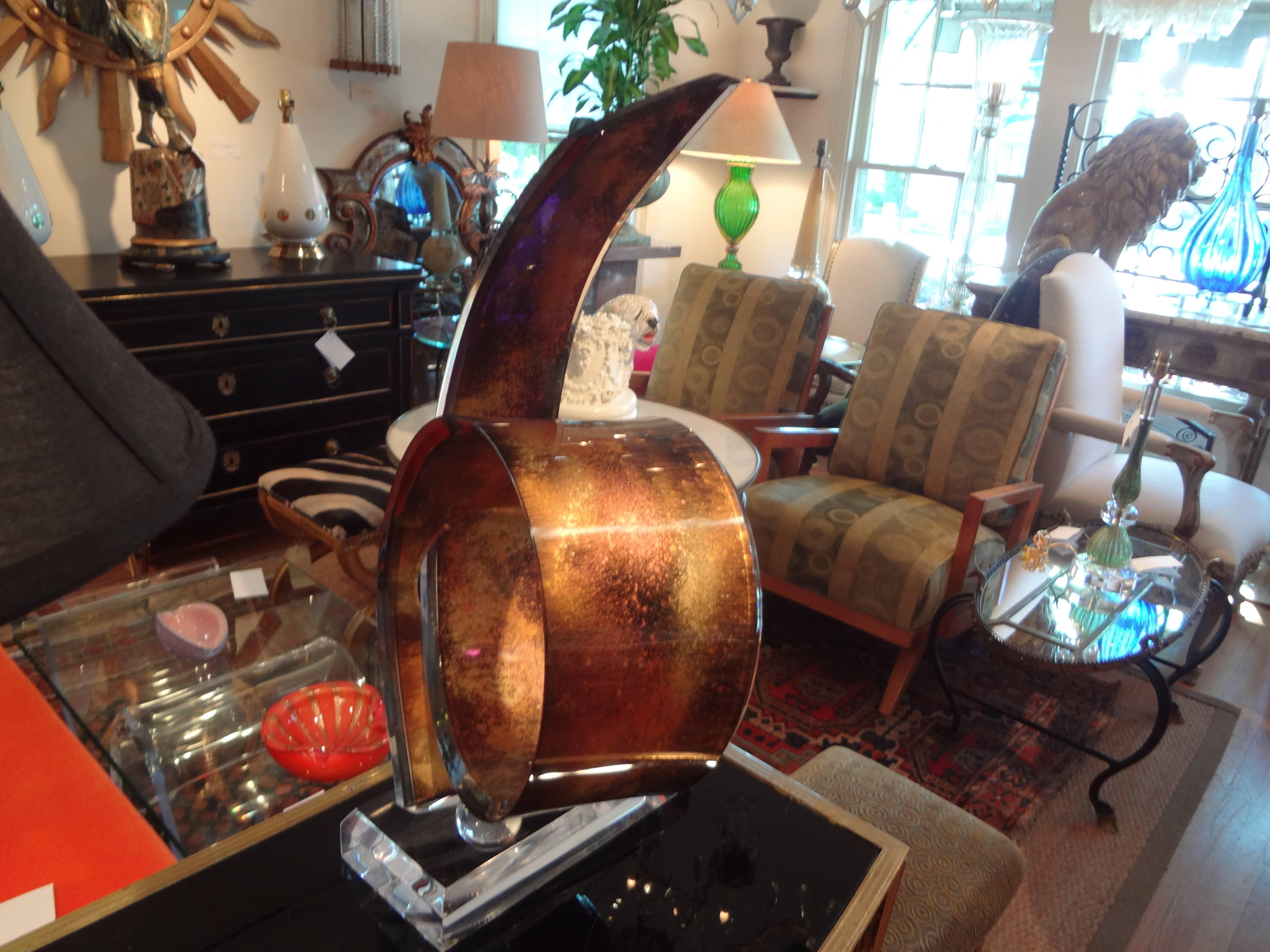 Mid-Century Modern Abstract Lucite Sculpture by Shlomi Haziza In Good Condition In Houston, TX