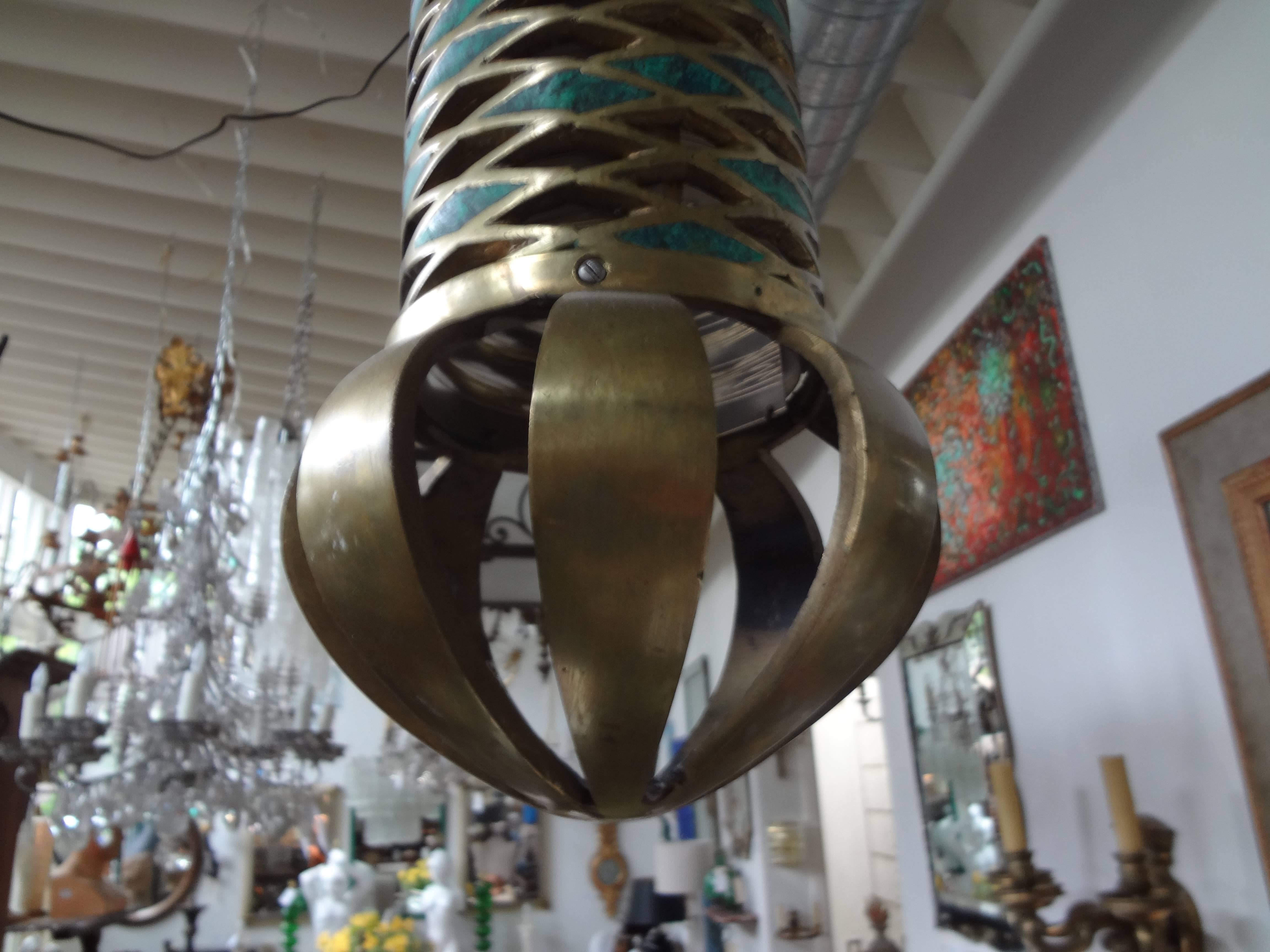 Pepe Mendoza Large Enameled Brass Lantern 1