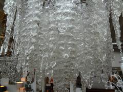Mid-Century Italian Mazzega Murano Glass Icicle Chandelier
