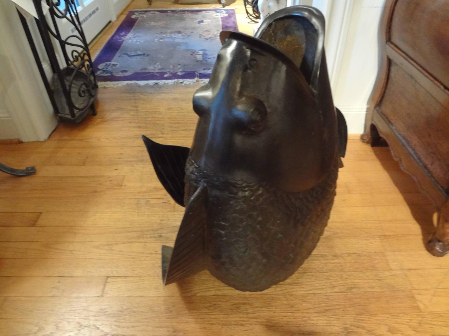 Large Japanese Bronze "Koi" Fish Sculpture For Sale at 1stdibs