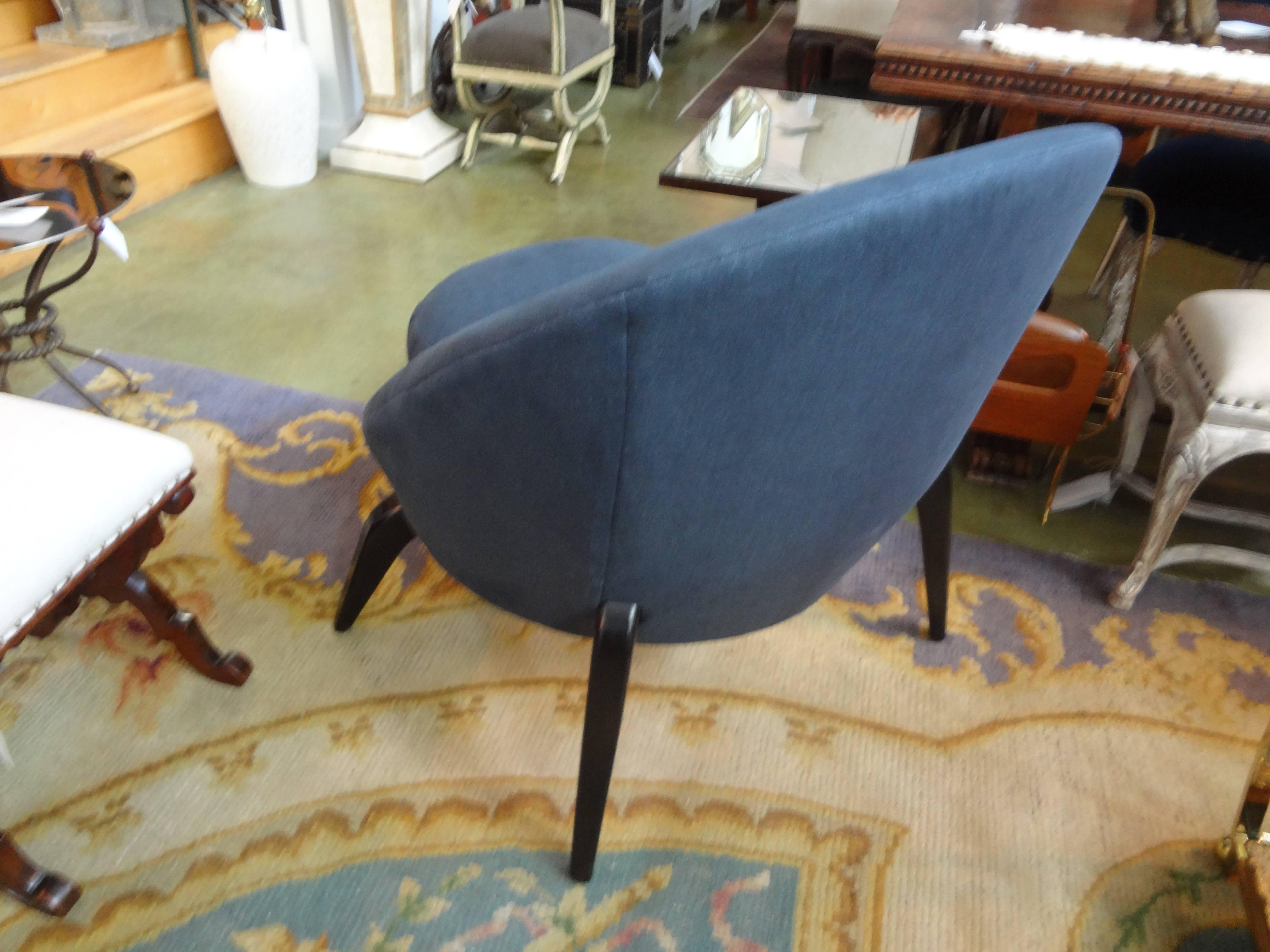 French Mid-Century Chair Inspired by Jean Royère In Good Condition In Houston, TX