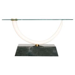 Faux Elephant Tusk Console Table