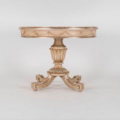 Neoclassical Style Polychrome Giltwood Center Table