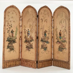 Paravento divisorio in legno dorato in stile Luigi XVI, Francia, XIX secolo