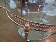 Small French Maison Jansen Style Oval Silver Plated Bar Cart