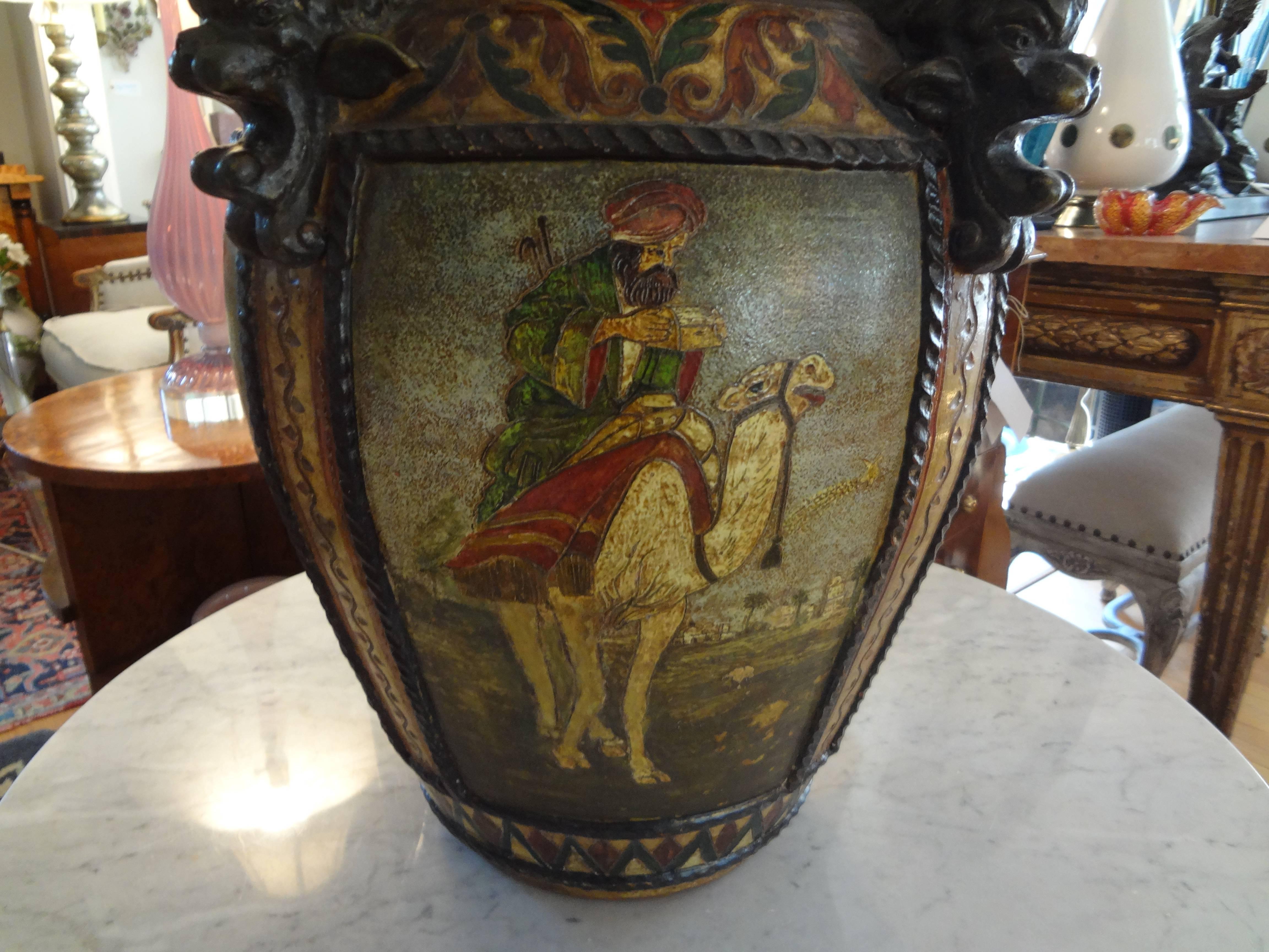 Grand Tour 19th Century Italian Neoclassical Style Glazed Terra Cotta Urn