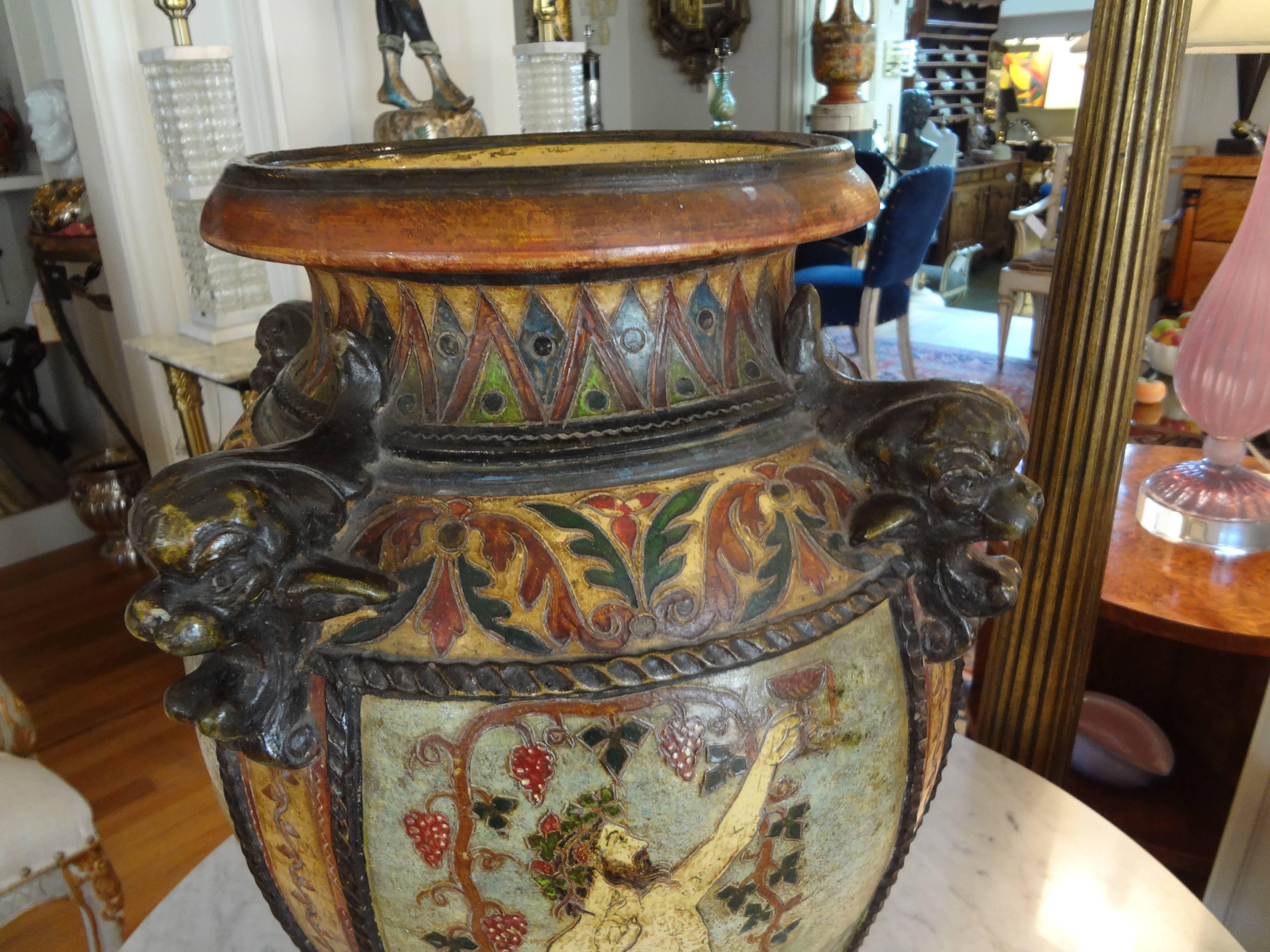 19th Century Italian Neoclassical Style Glazed Terra Cotta Urn 5