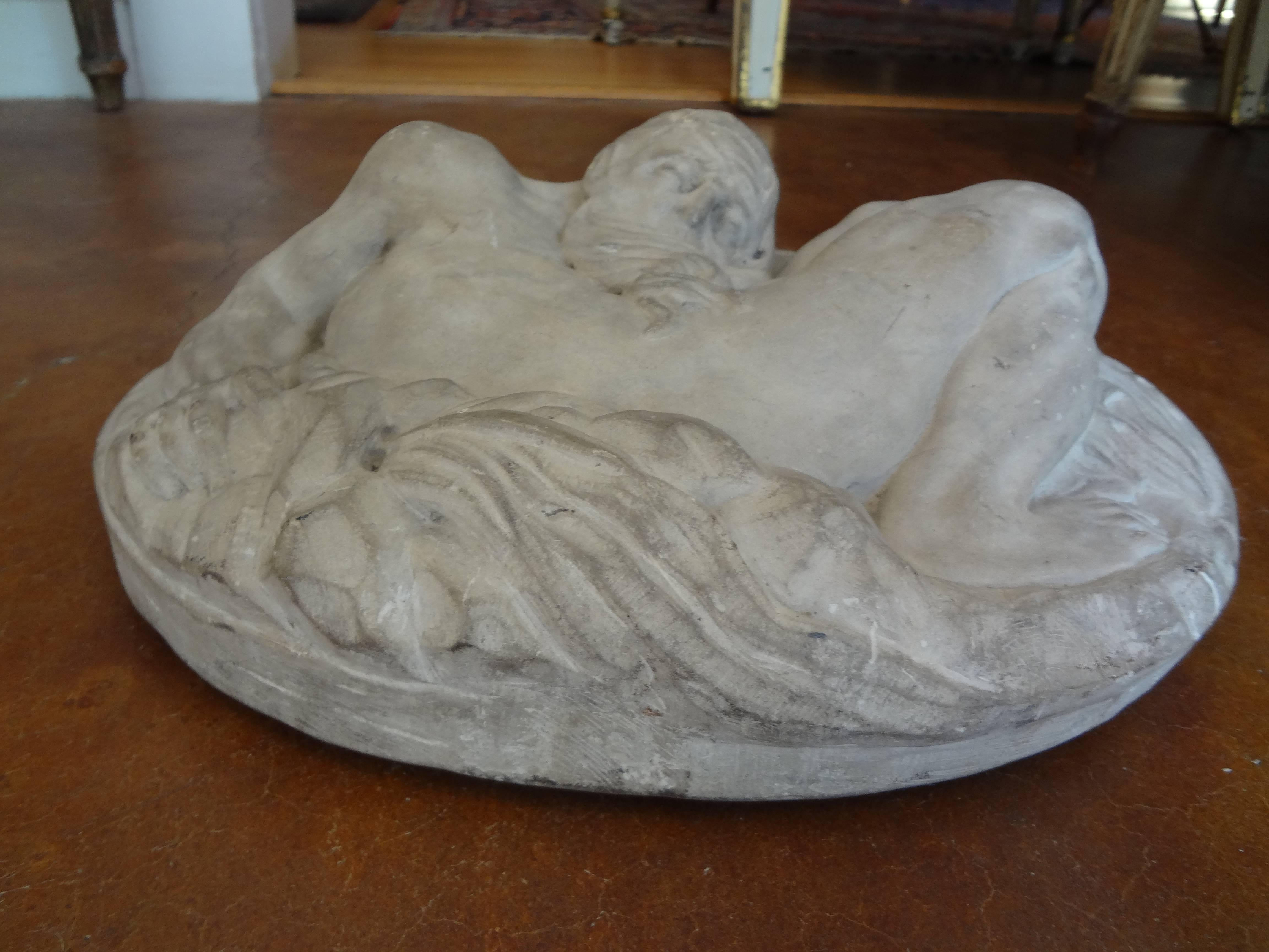 Early 20th Century Unusual Antique Carved Italian Stone Sculpture