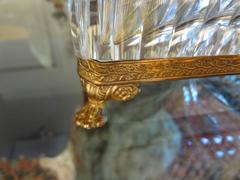 Large Antique French Crystal Box Attributed To Baccarat