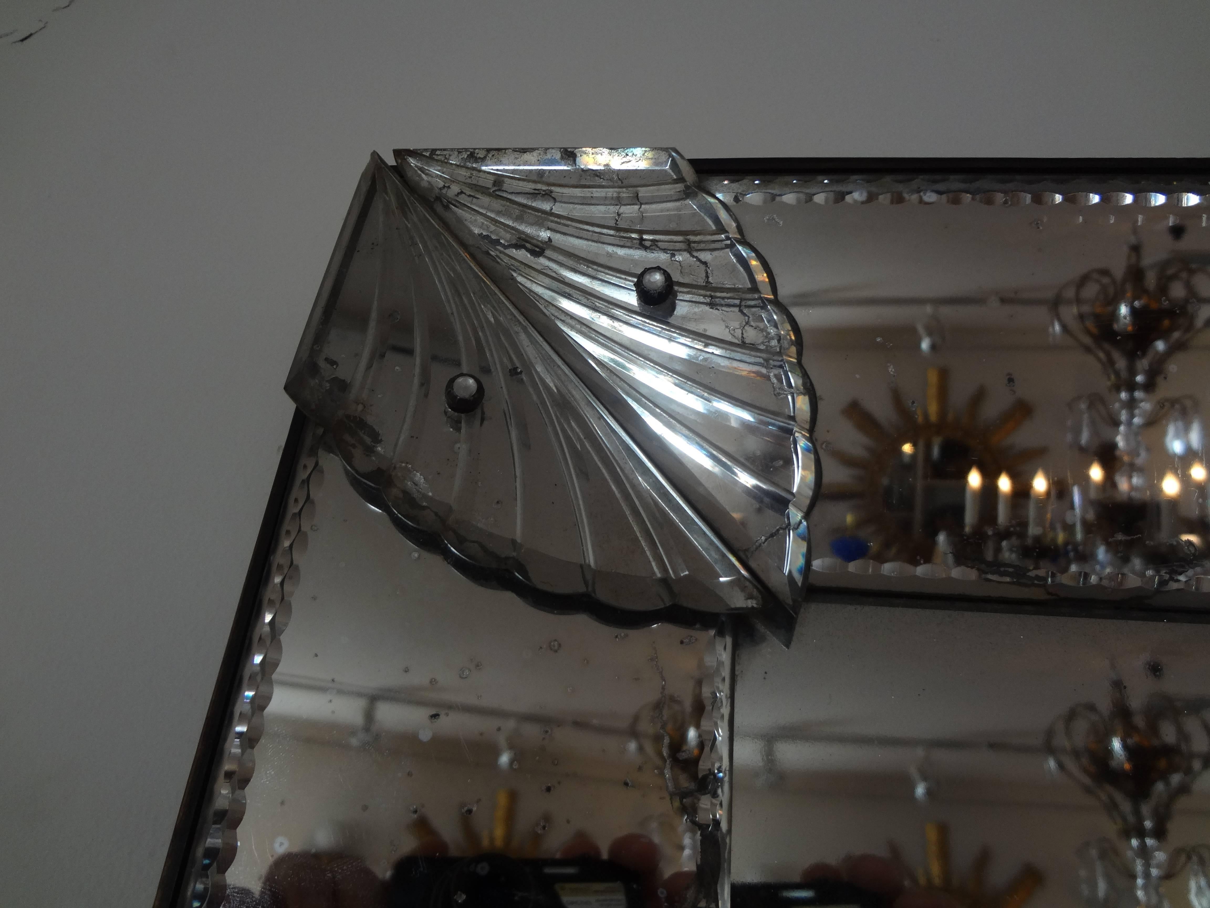 Louis XVI Style Venetian Mirror In Good Condition In Houston, TX
