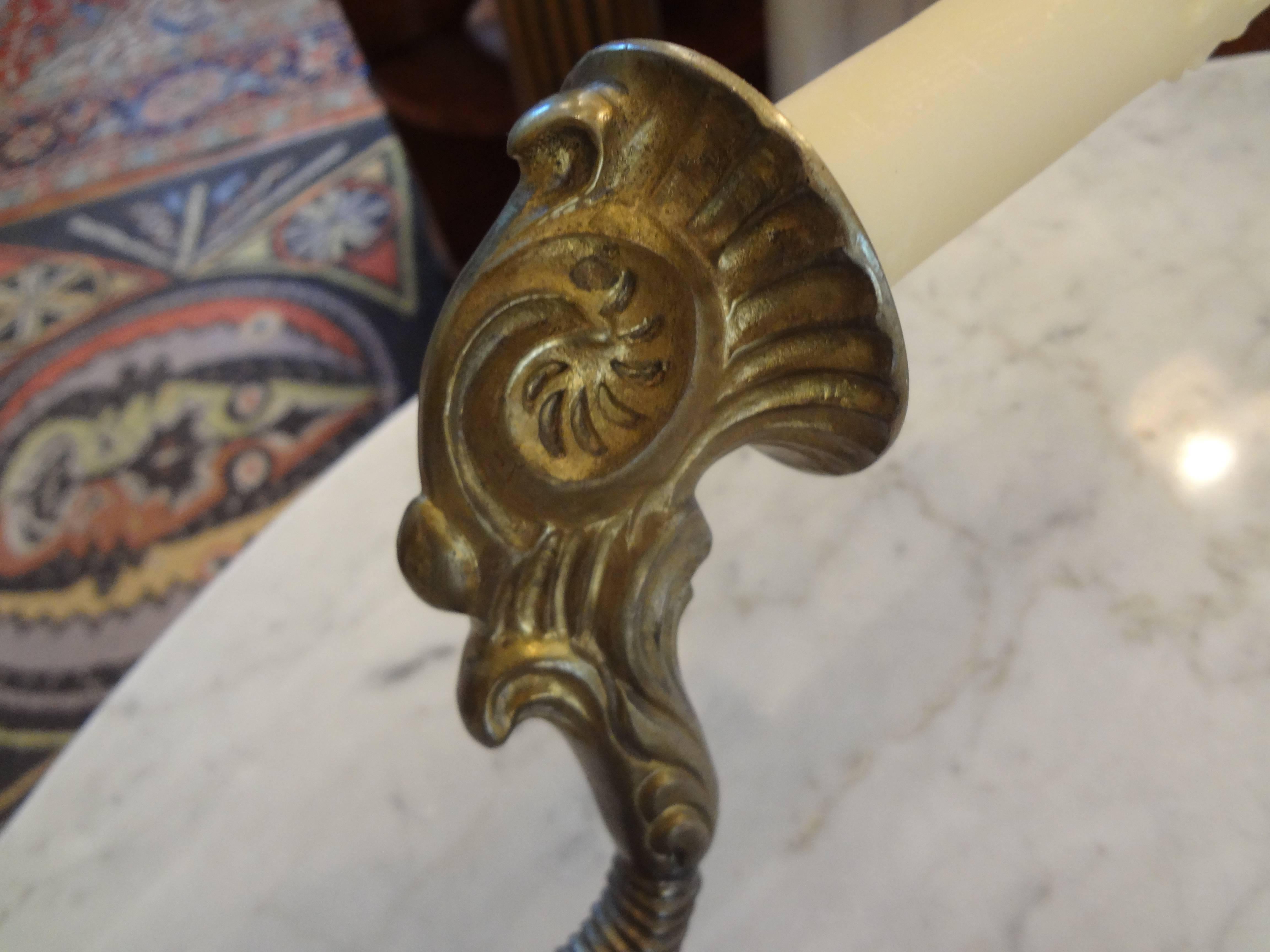Pair of Art Deco Bronze Mermaid Sconces By Hougart, Circa. 1930  In Good Condition In Houston, TX