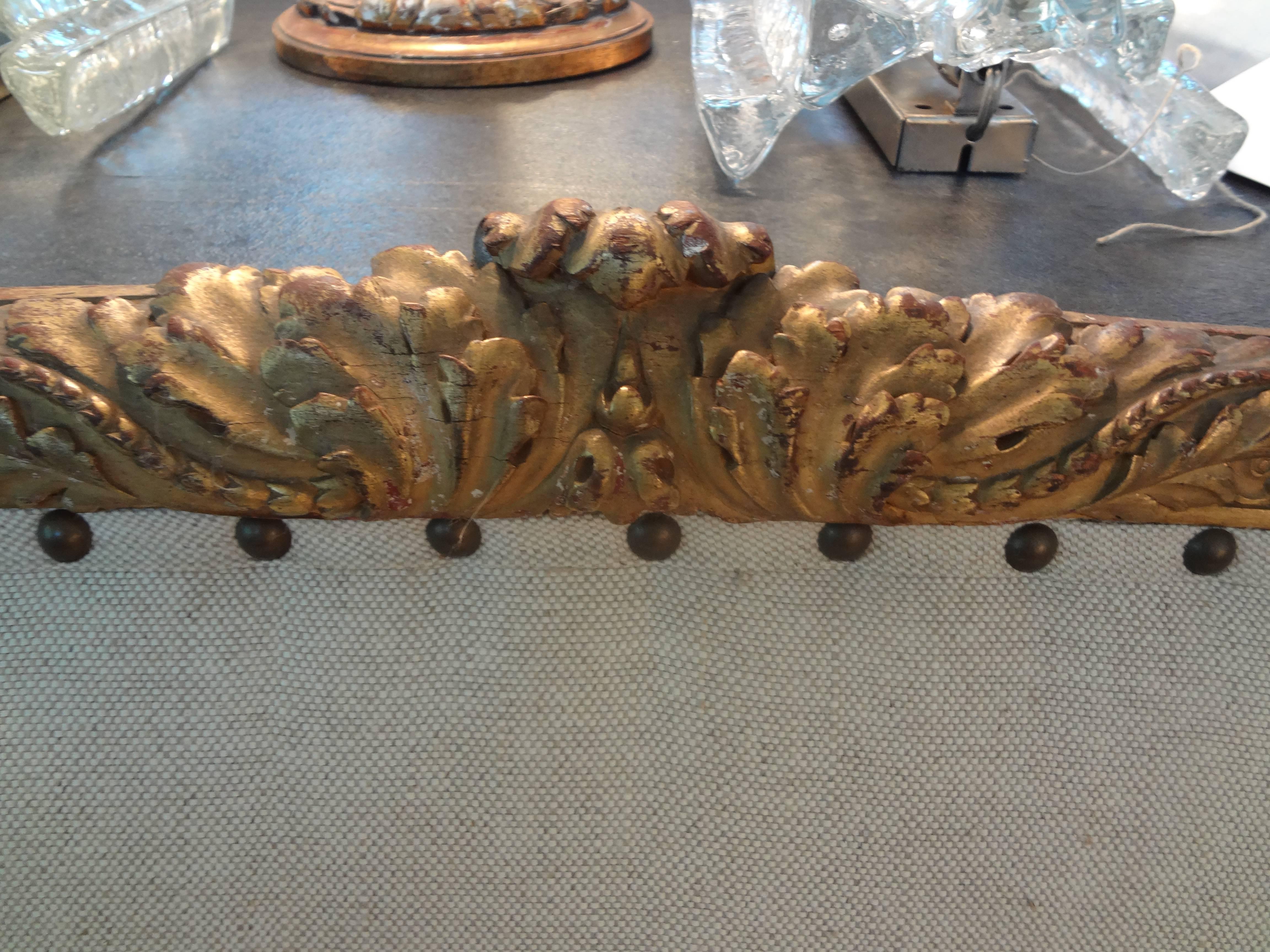 Antique French Regence Style Gilt Wood Canape Or Sofa In Good Condition In Houston, TX