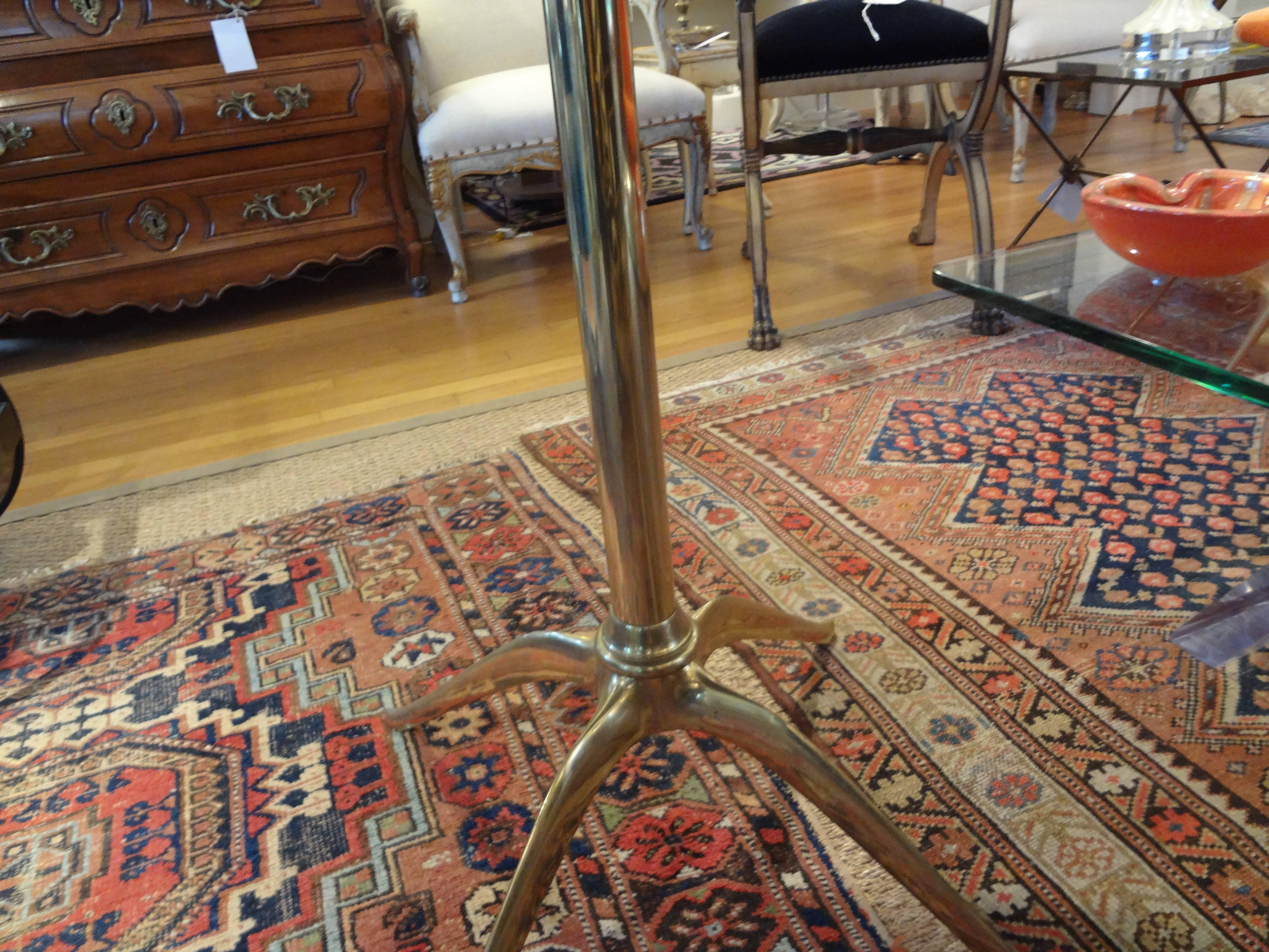 Italian Brass Center Table with Marble Top in the Manner of Gio Ponti 2