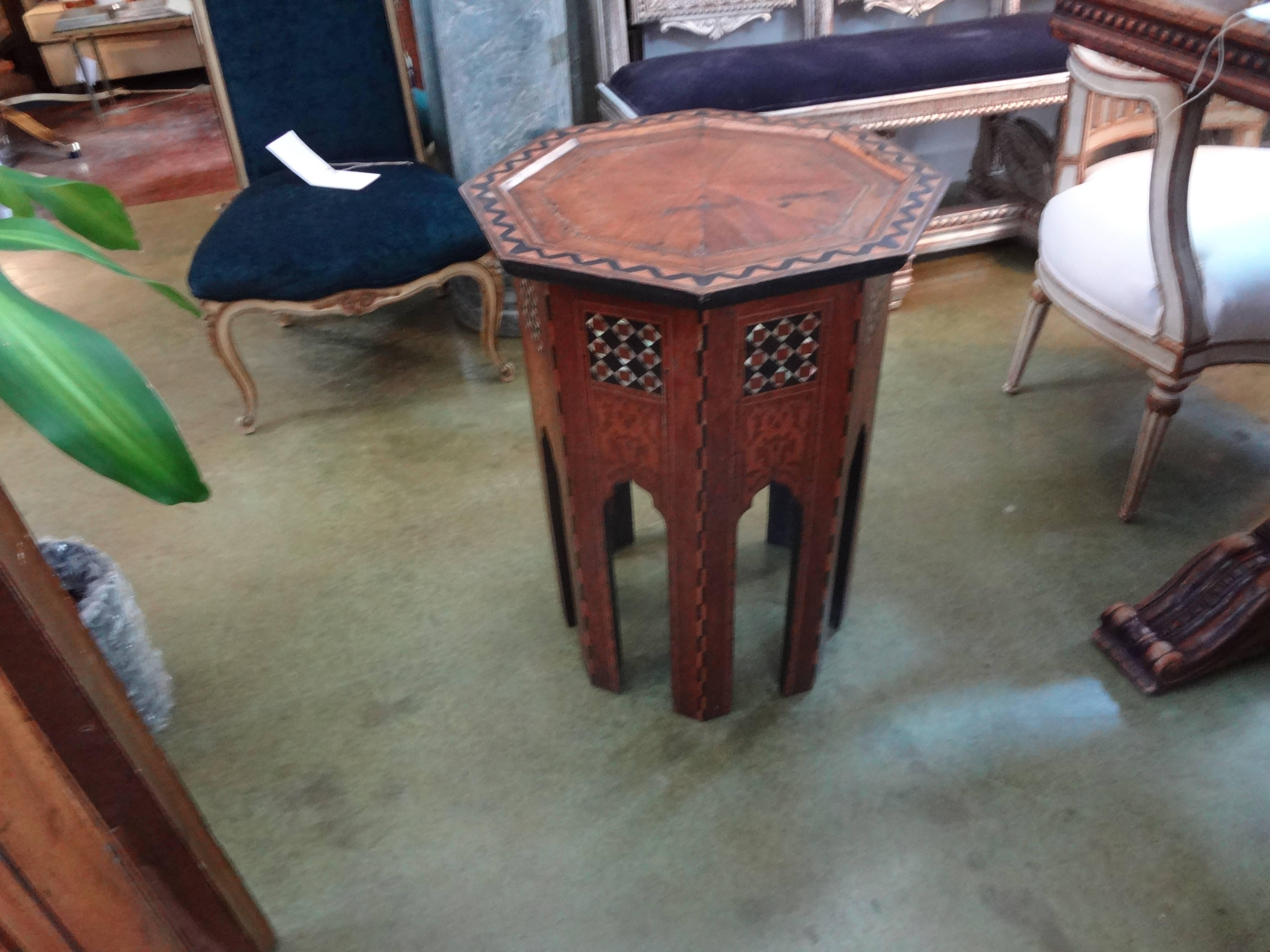 Early 20th Century Moroccan Octagon Side Table 1