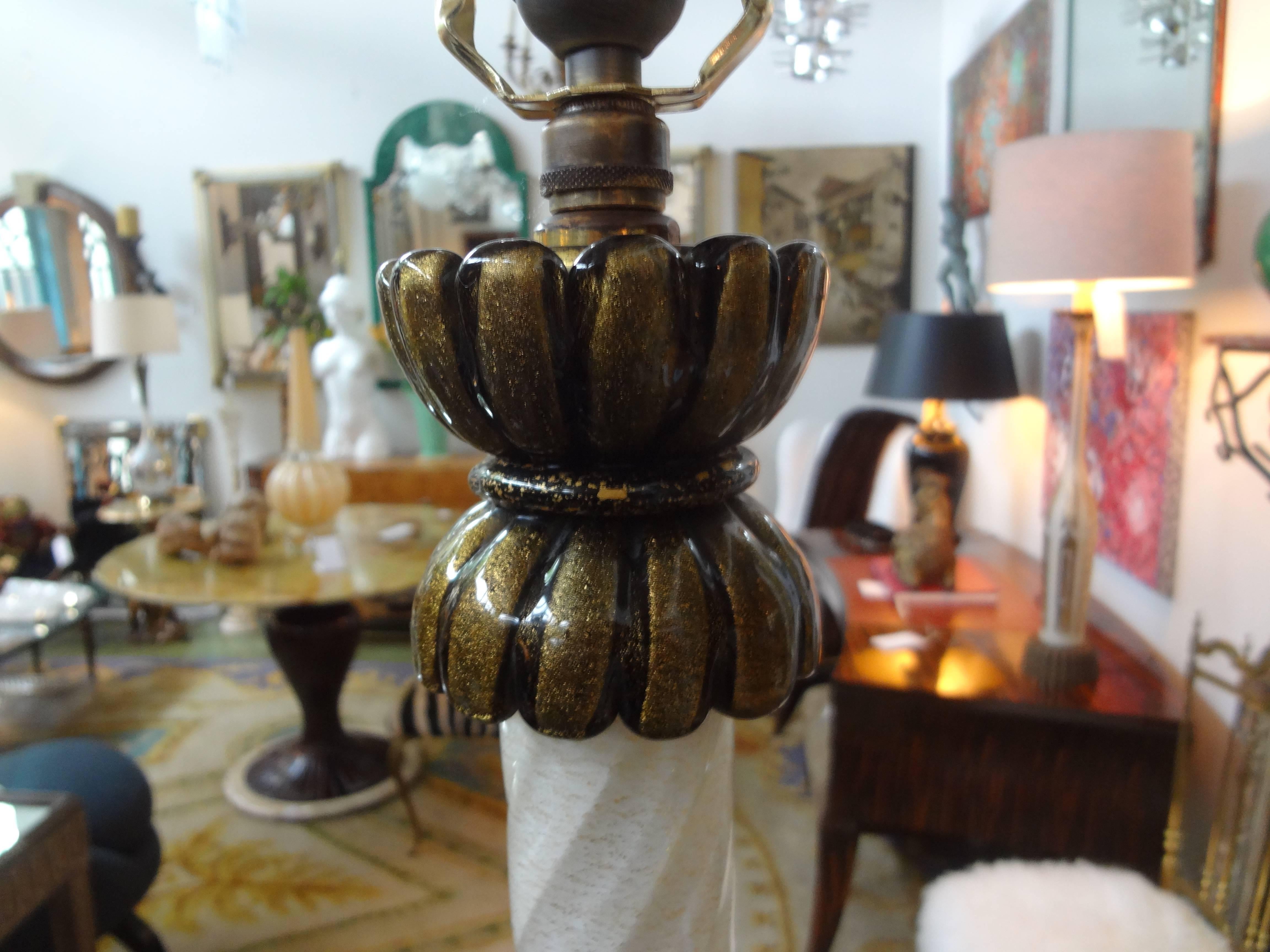 Murano Glass and Bronze Floor Lamp by Barovier In Good Condition In Houston, TX