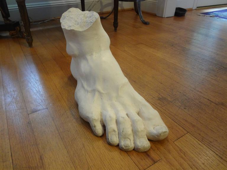 Large Italian Plaster Foot Sculpture of Hercules from Rome at 1stdibs