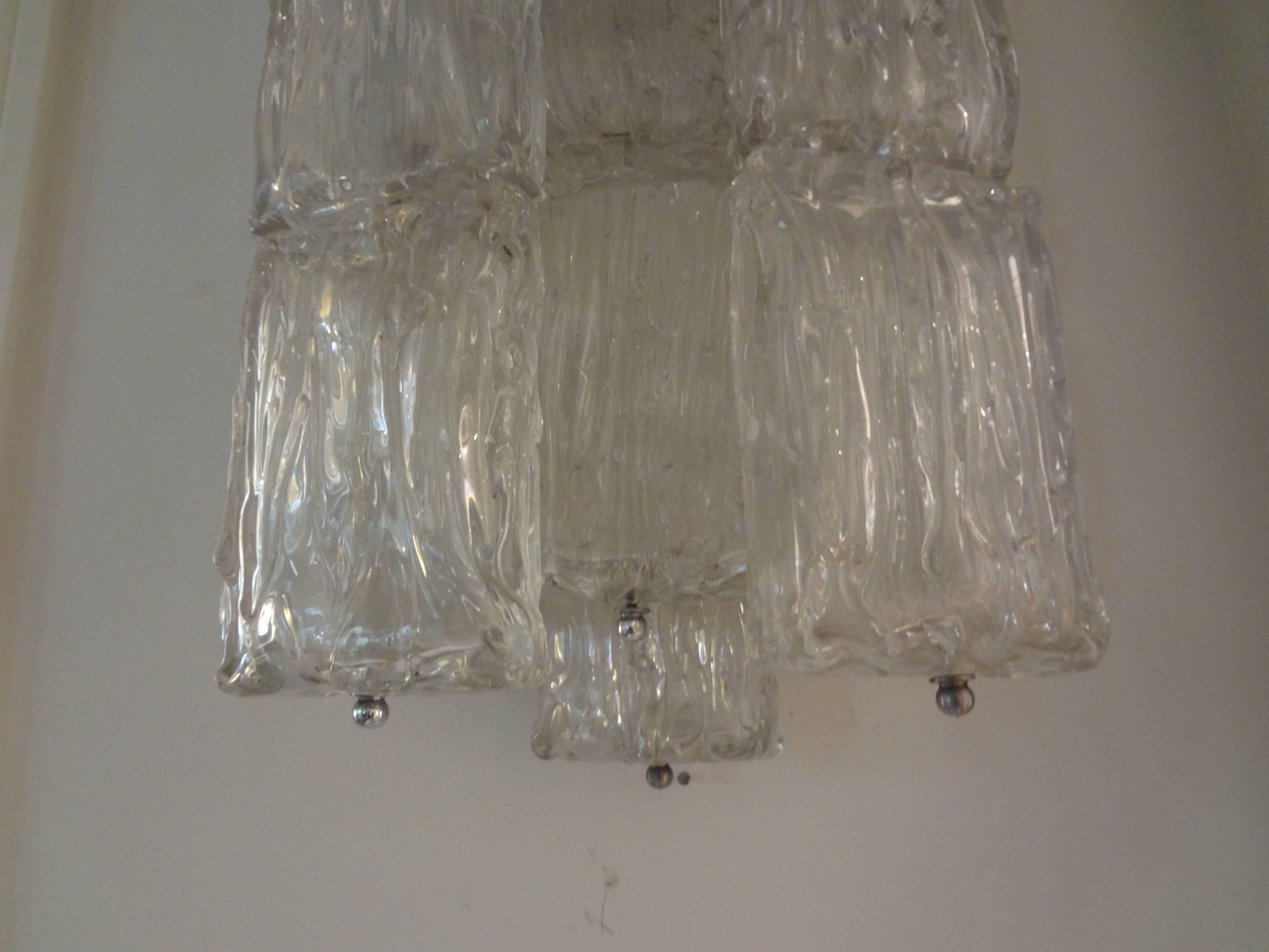 Italian Pair of Murano Glass Sconces, Made in Venice