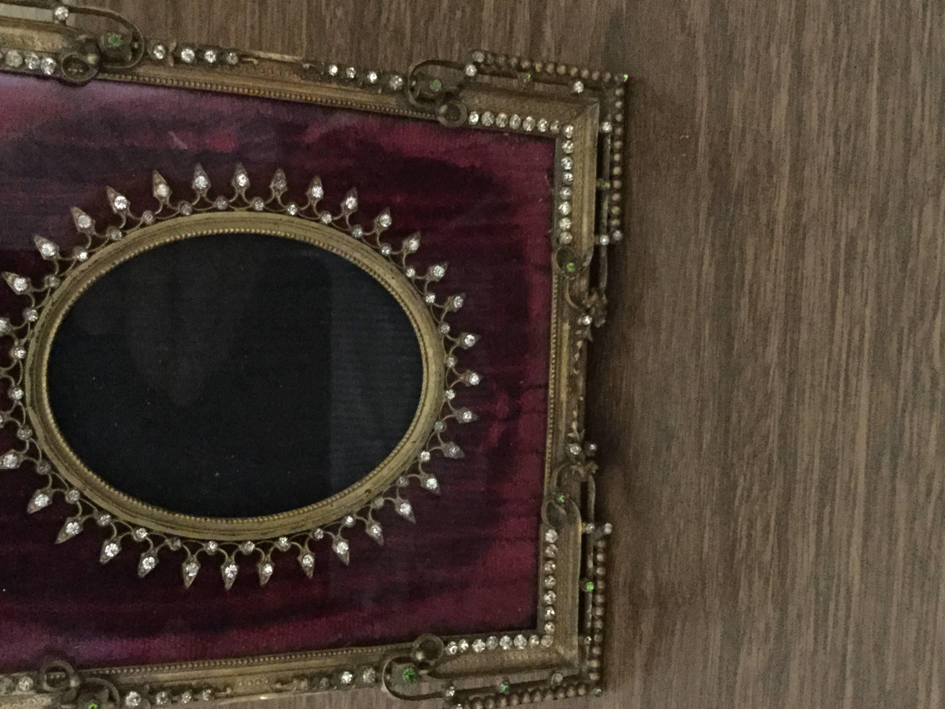 19th Century, French, Louis XVI Style Bronze Frame with Paste Jewels-Sale 4