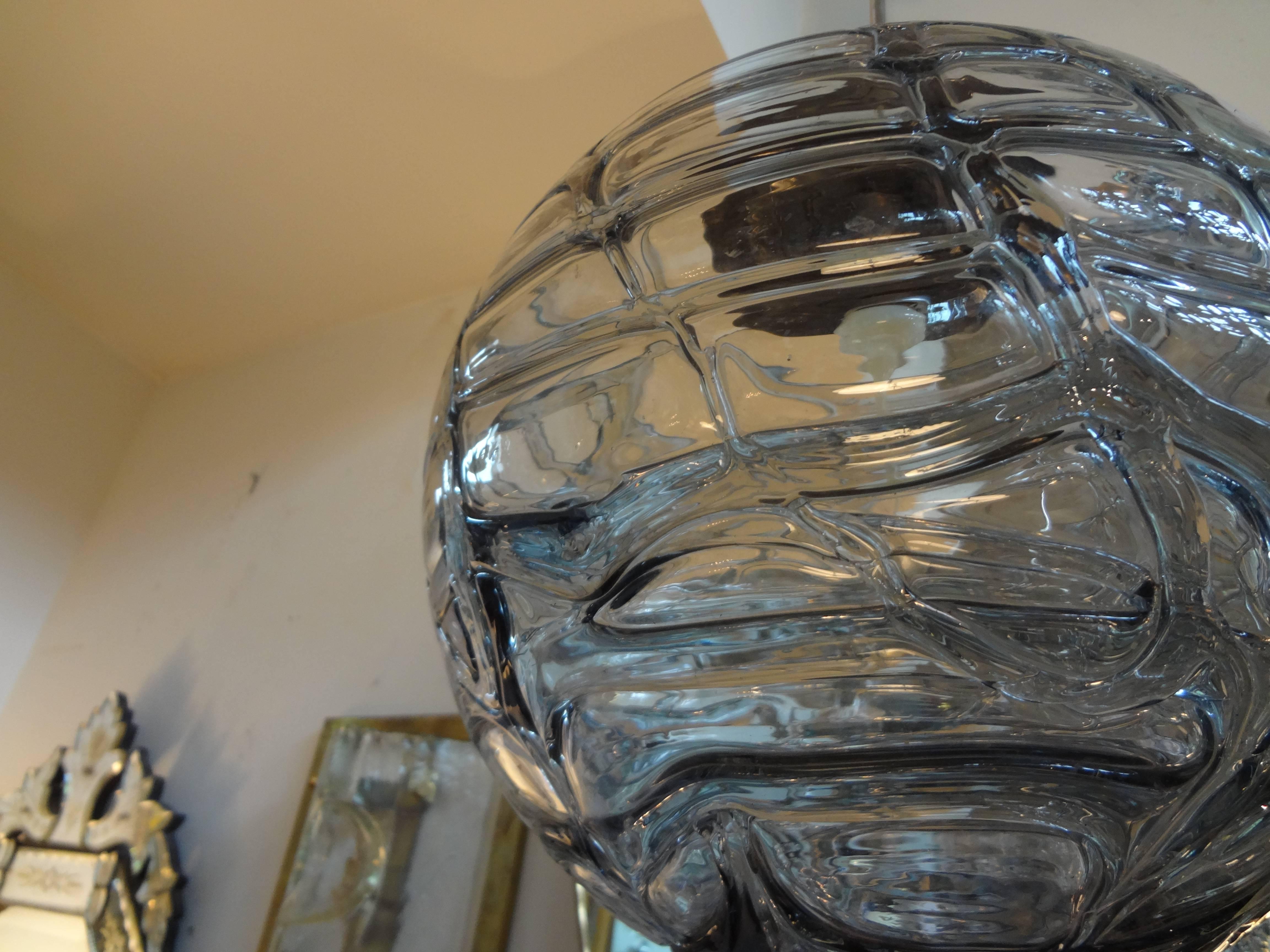 Italian Murano Glass Chandelier or Pendant-Sphere Shaped Inspired by Venini