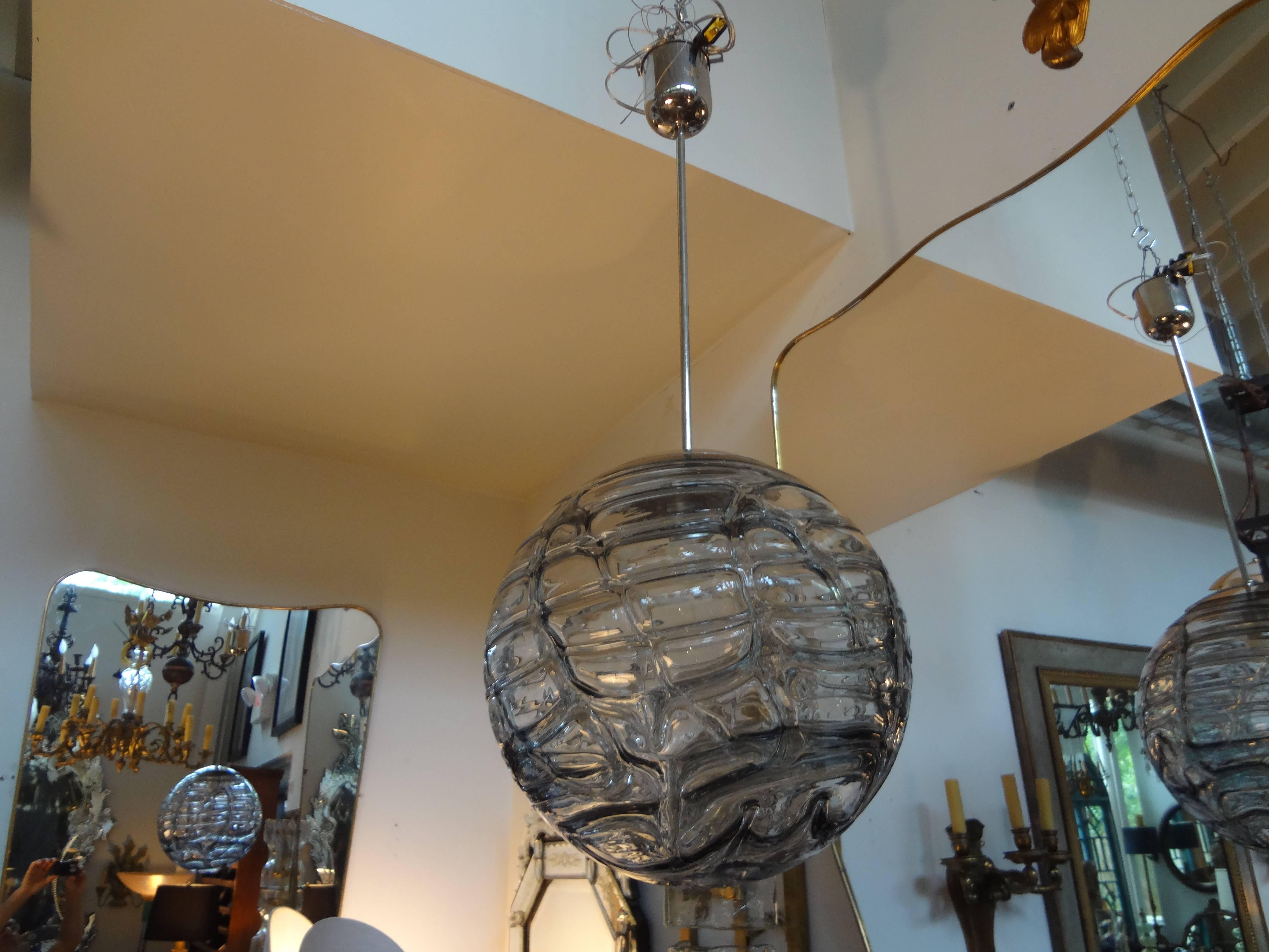 Murano Glass Chandelier or Pendant-Sphere Shaped Inspired by Venini In Good Condition In Houston, TX