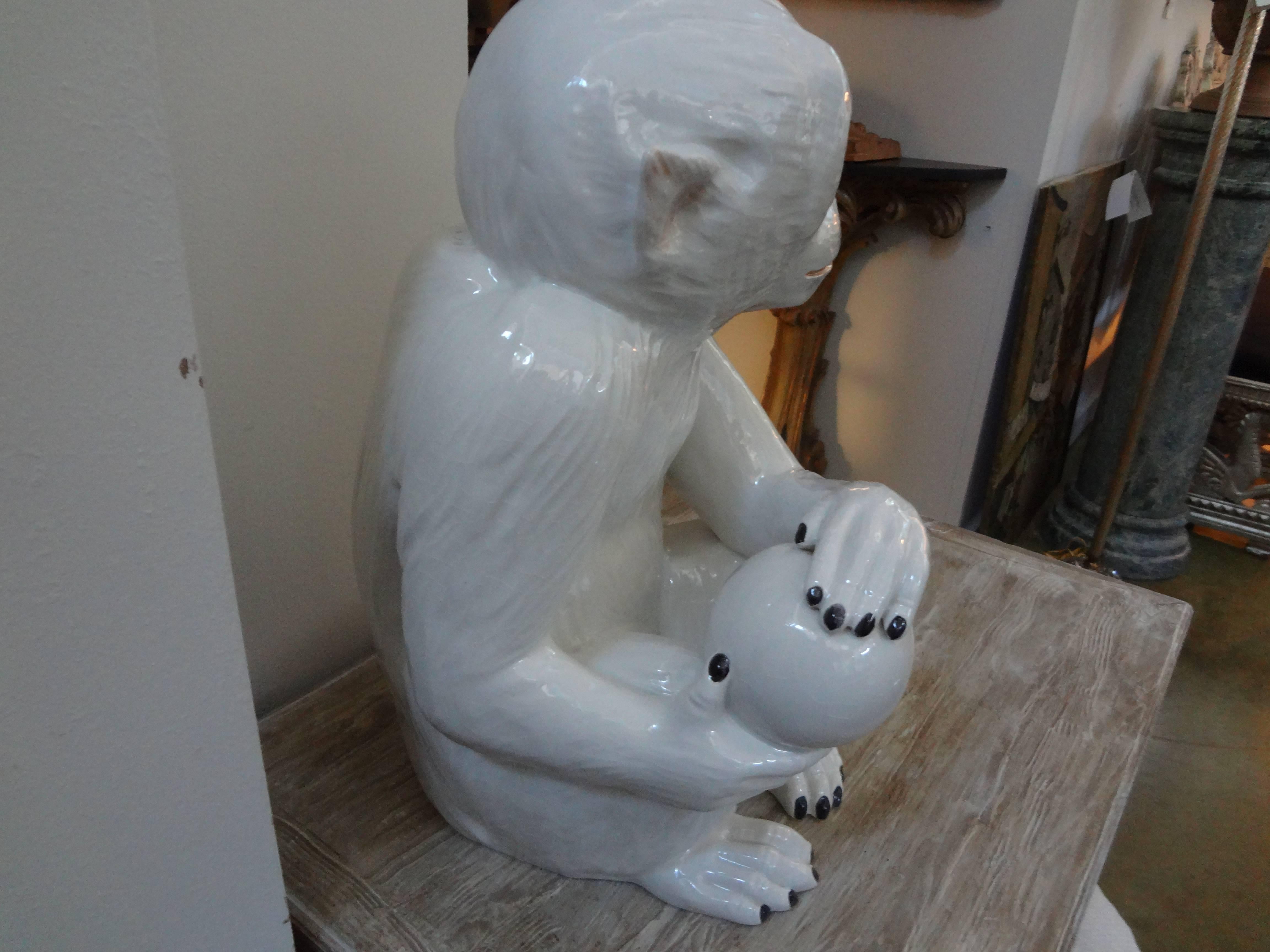 white monkey statue